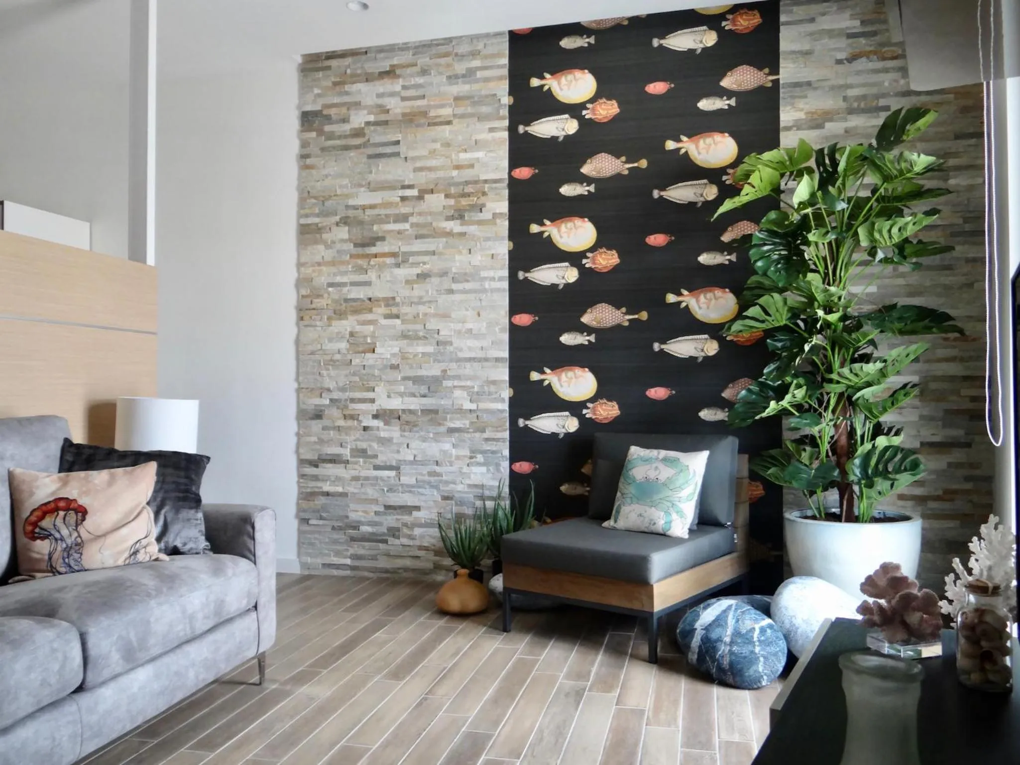 Living room in Three Cities Apartments