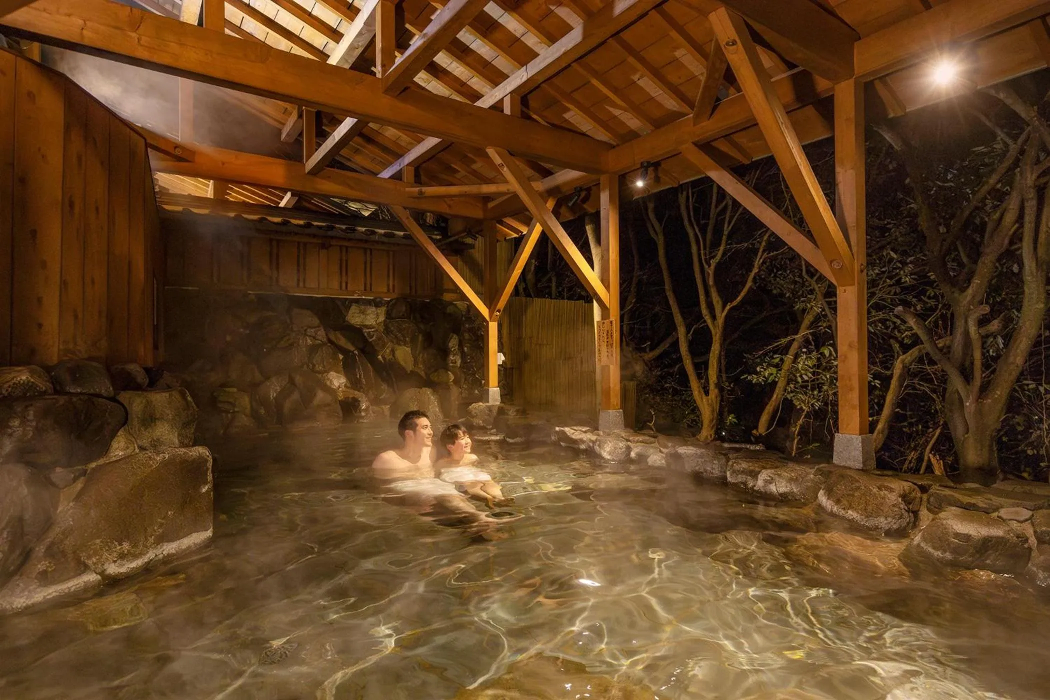 Open Air Bath in Ooedo Onsen Monogatari Premium Yamanaka Grand Hotel