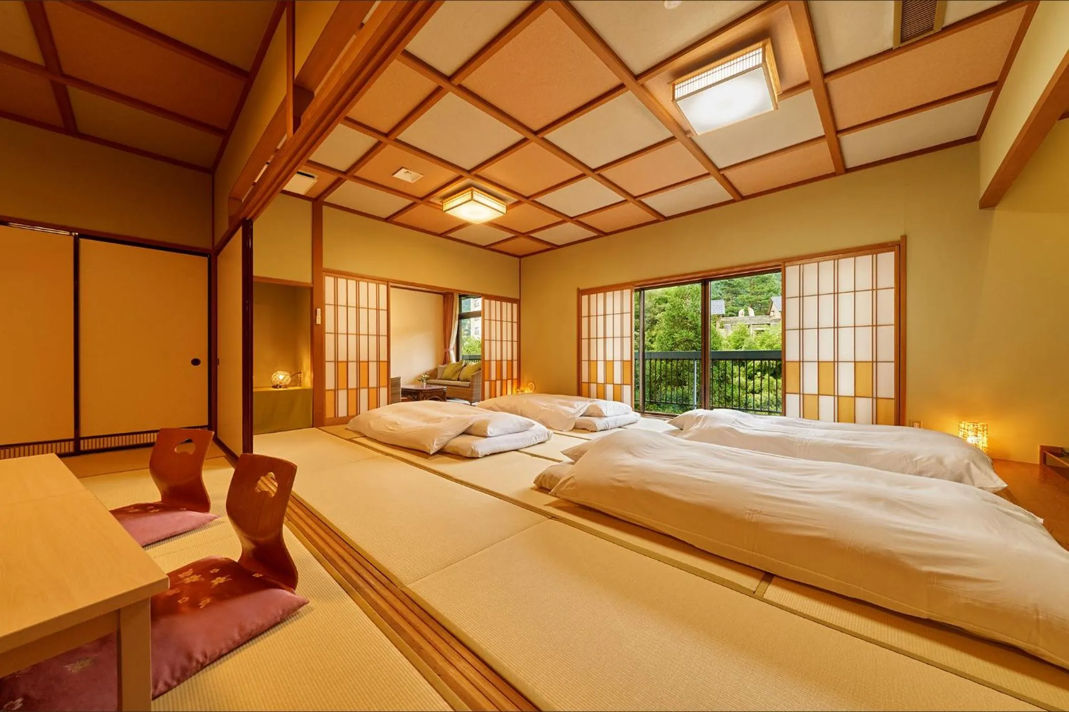 Photo of the whole room, Bed in Ooedo Onsen Monogatari Yamanaka Saichoraku
