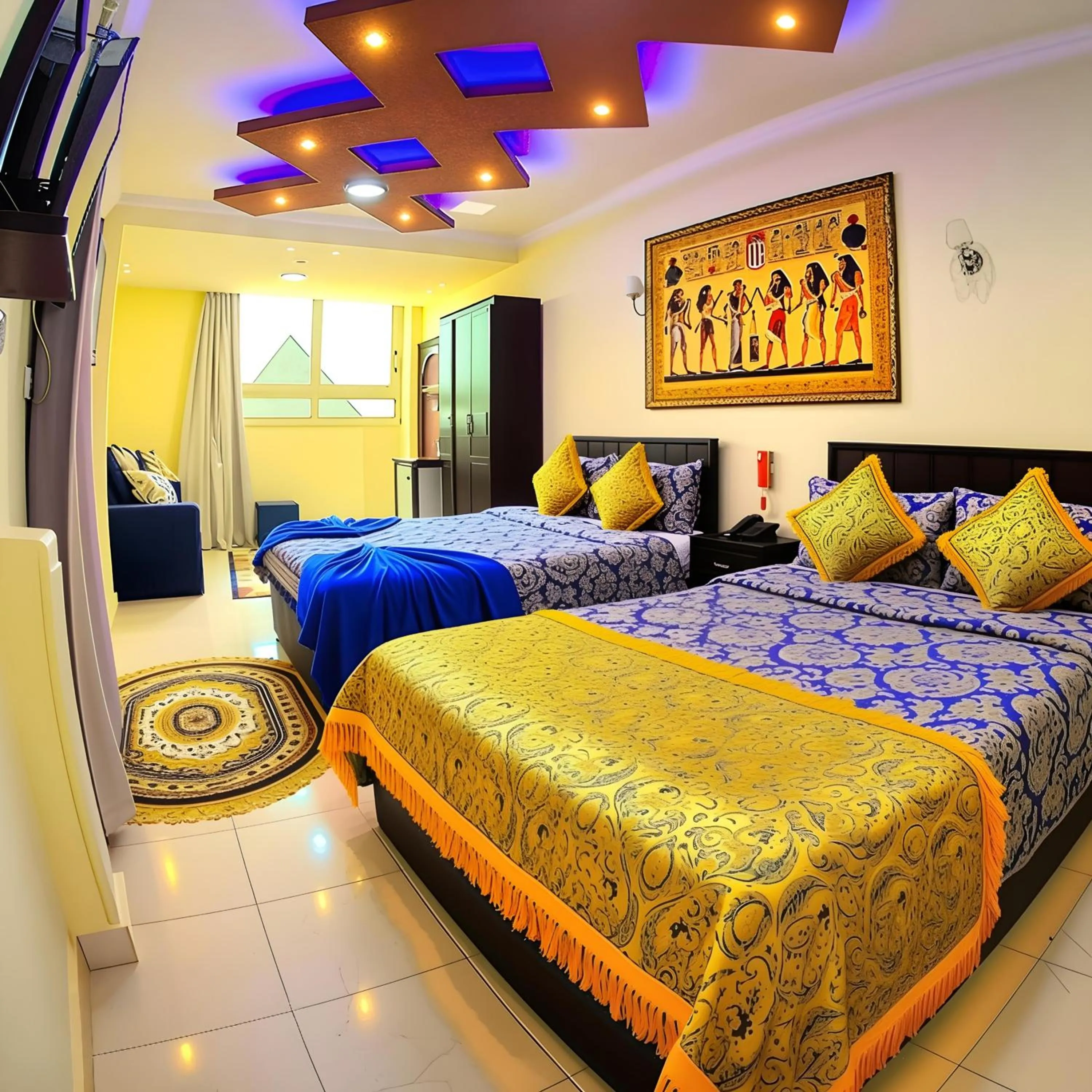 Bed in Horus Guest House Pyramids View