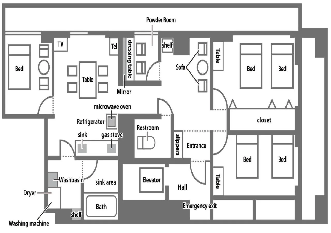 Floor plan in Shinjuku Urban Hotel