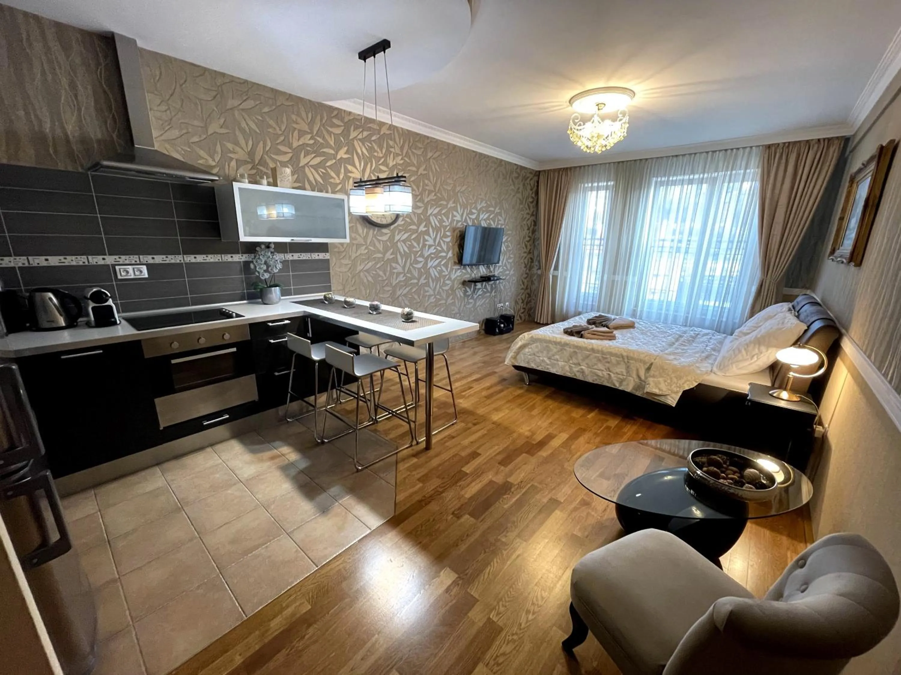 TV and multimedia, Bed in Apartment 122 Čertovka