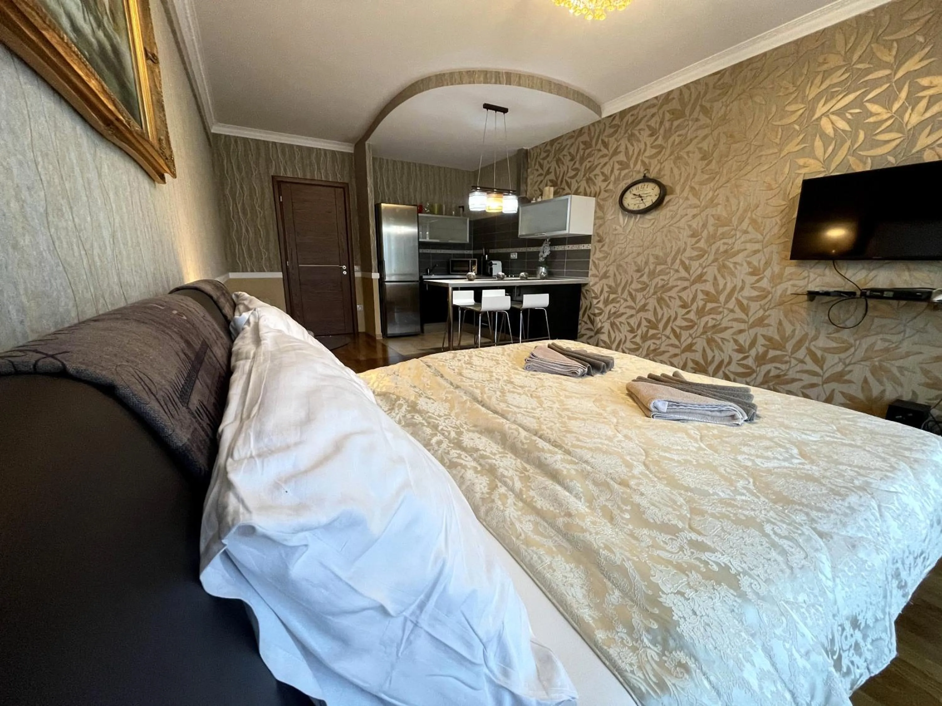 Bed in Apartment 122 Čertovka