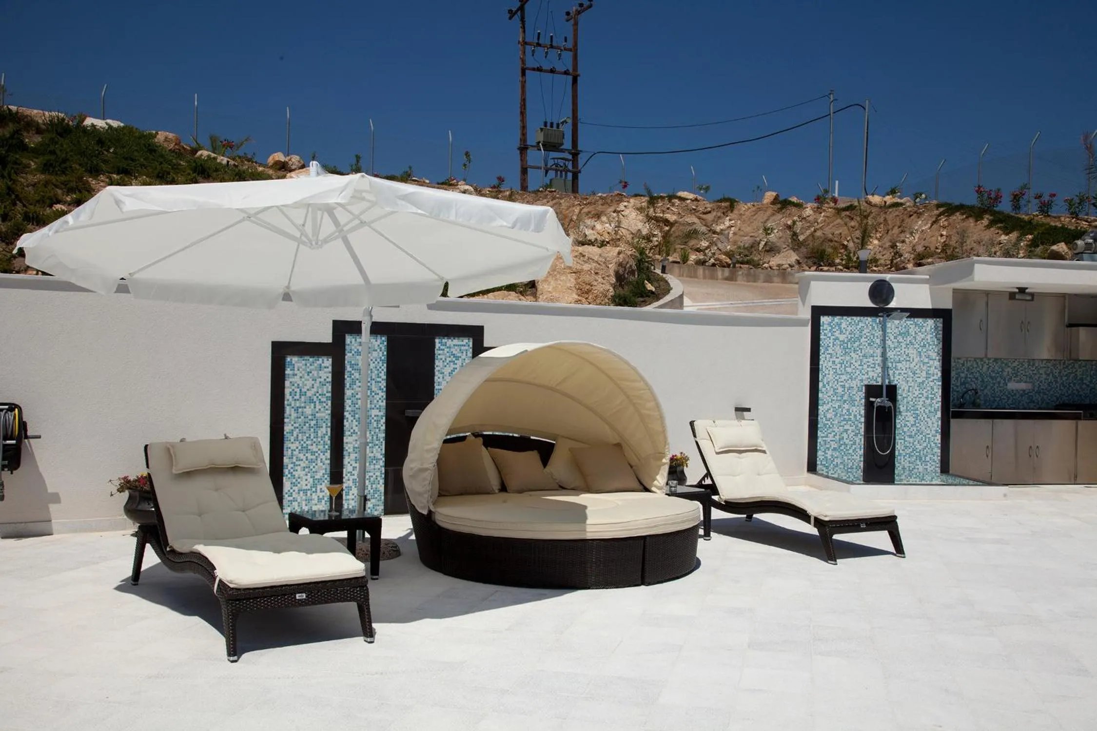 sunbed in Villa White Pearl