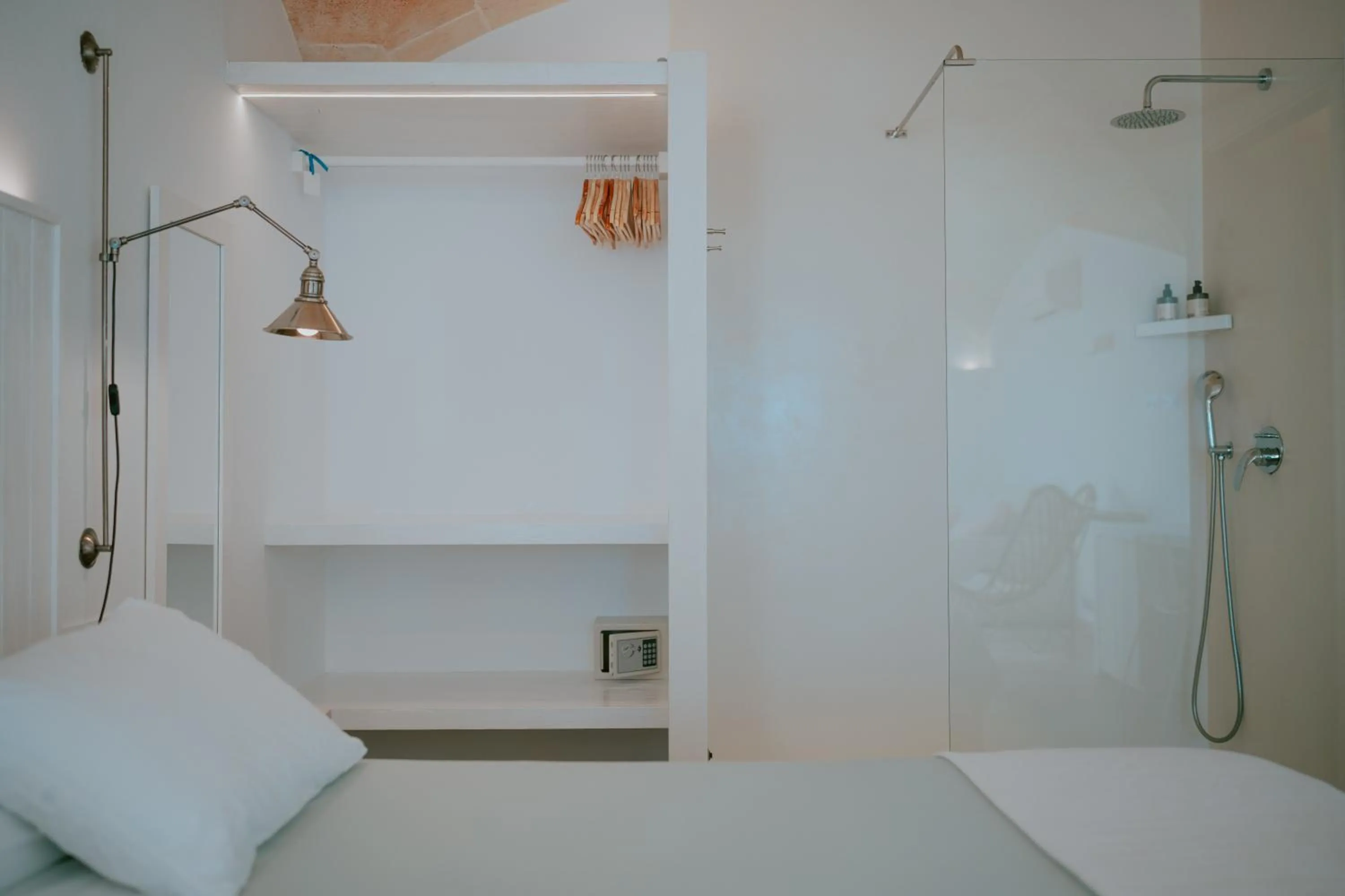 Shower, Bed in Agroturismo Son Vives Menorca - Adults Only