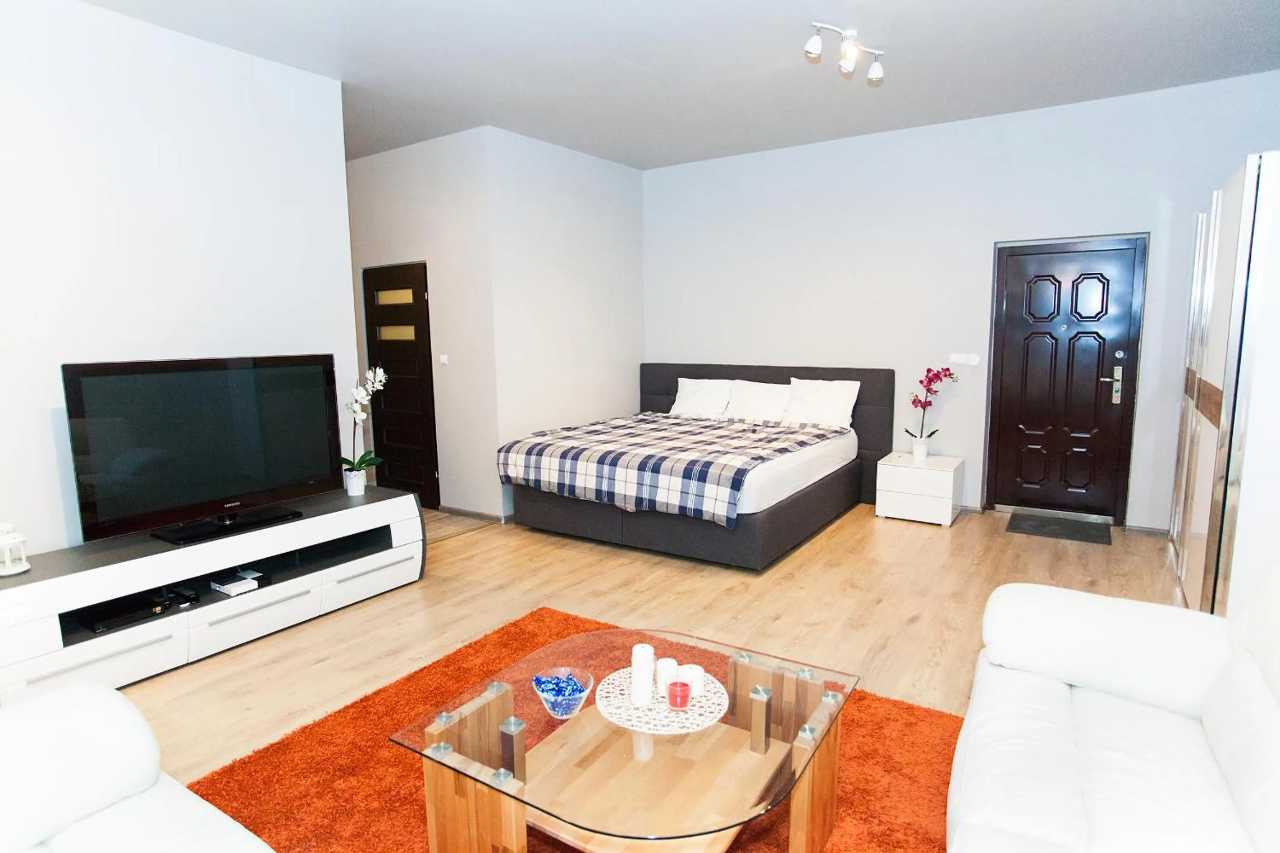 Living room, Bed in Studio Apartament Centrum Katowice