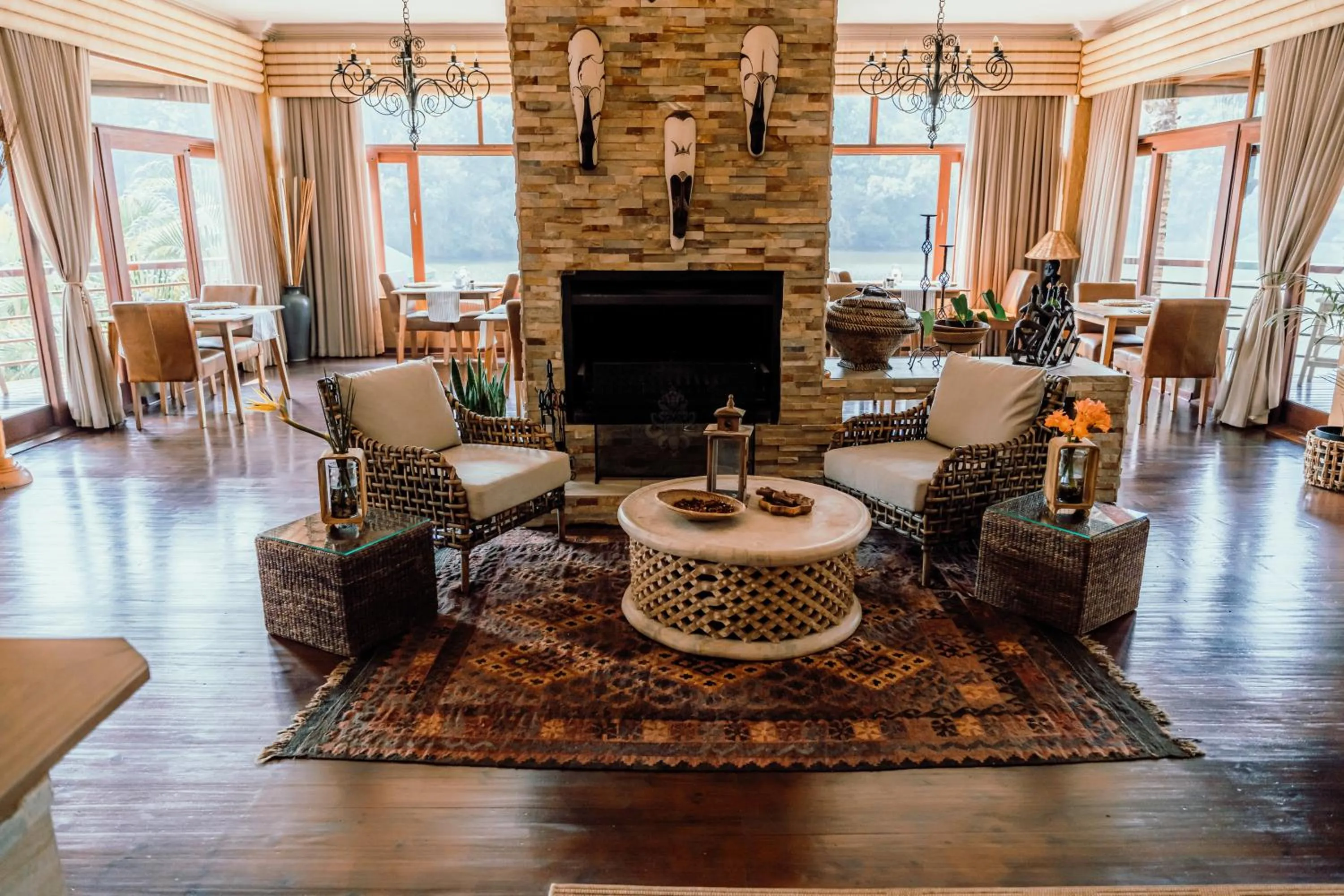 Seating area in Bambuu Lakeside Lodge
