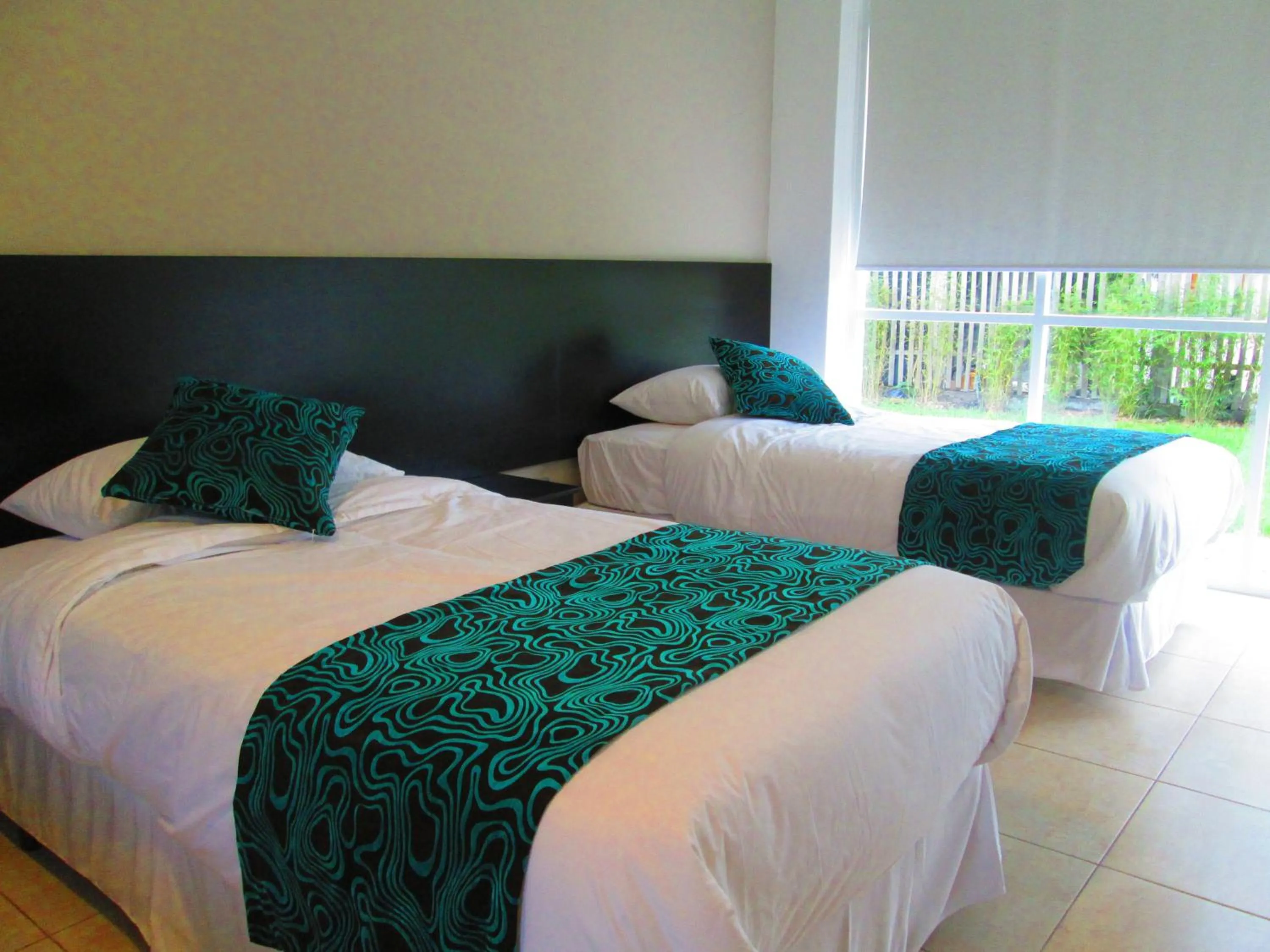 Decorative detail, Bed in Ocean Blue Hotel