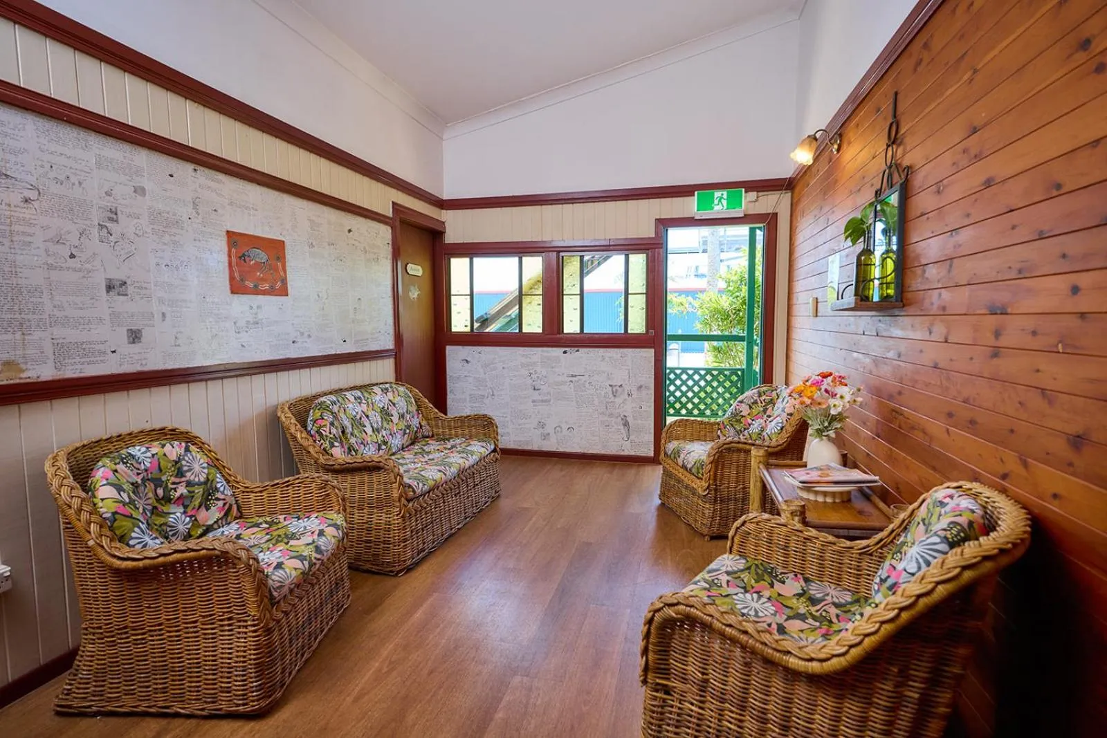 Seating area in On The Wallaby Eco Lodge