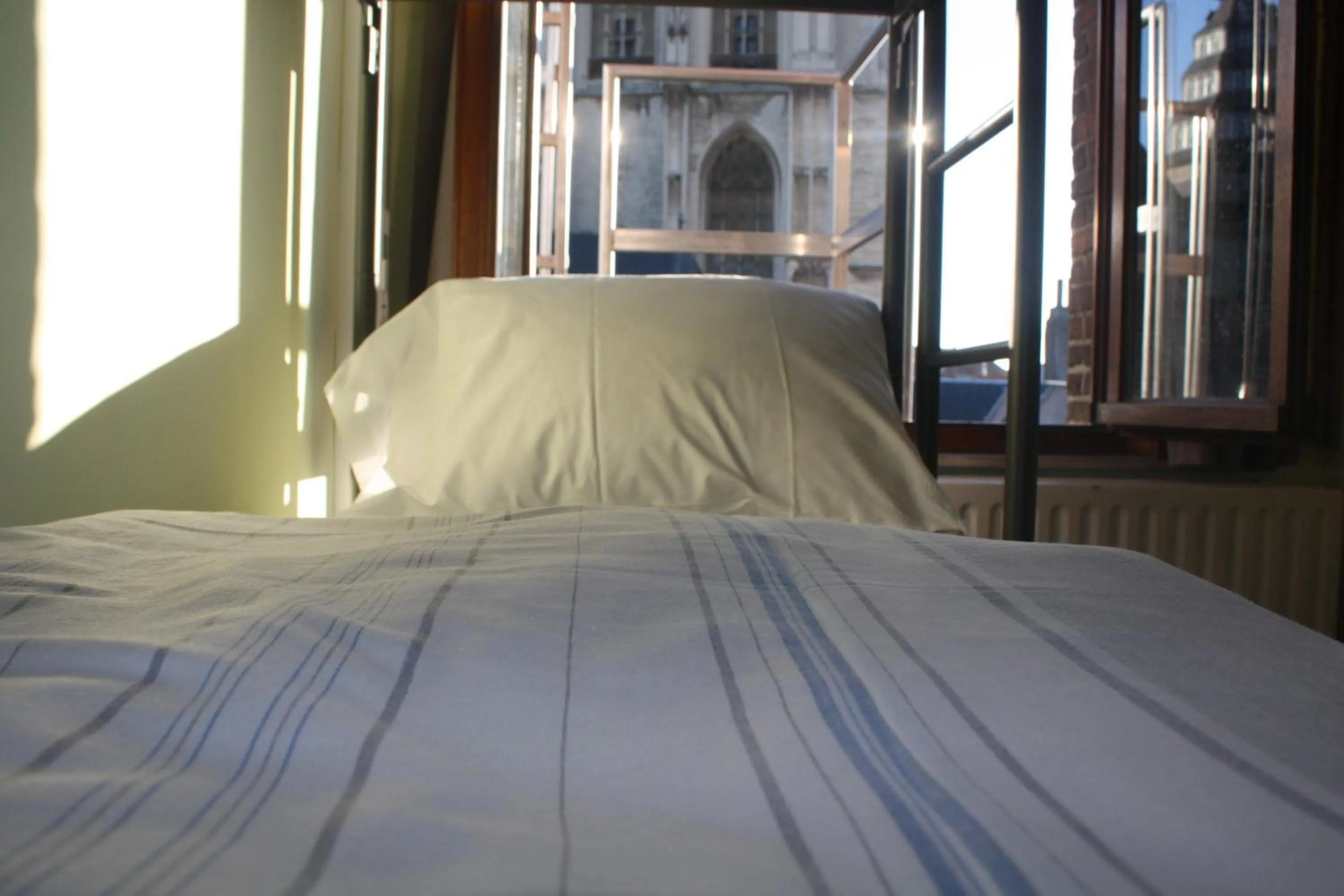 Landmark view, Bed in Antwerp City Hostel