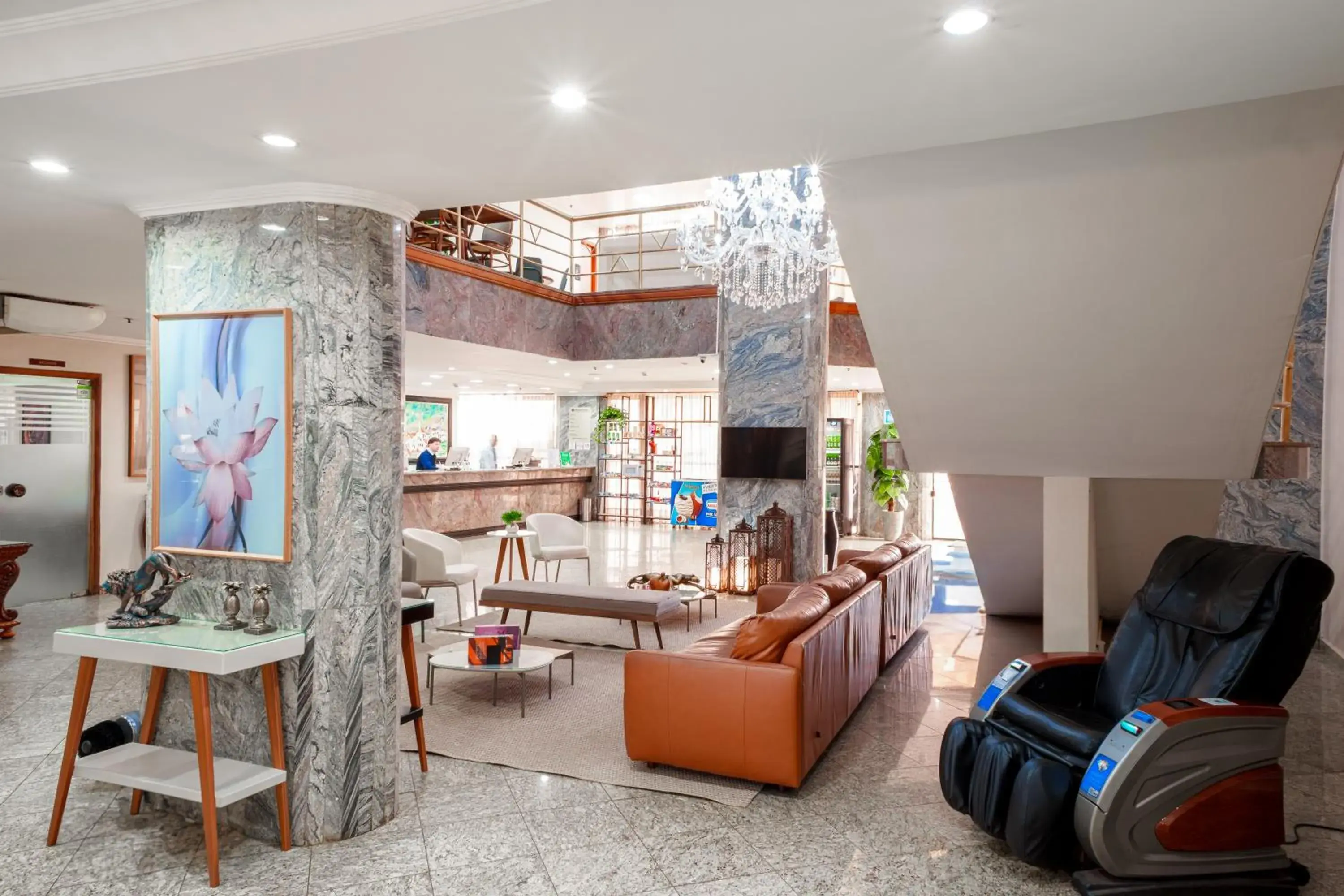 Lobby or reception in Hotel Dan Inn Ribeirão Preto By Nacional Inn Lobby or reception in Hotel Dan Inn Ribeirão Preto By Nacional Inn
