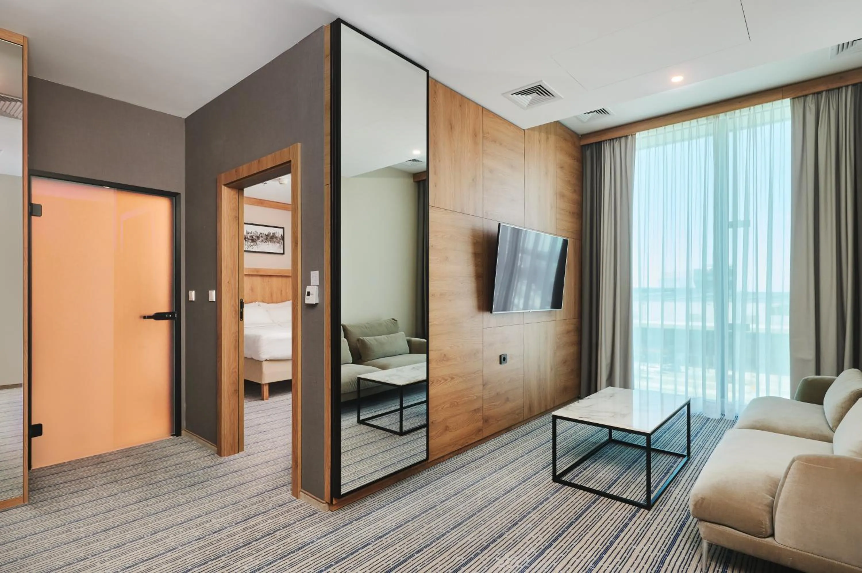TV and multimedia, Bed in Courtyard by Marriott Warsaw Airport
