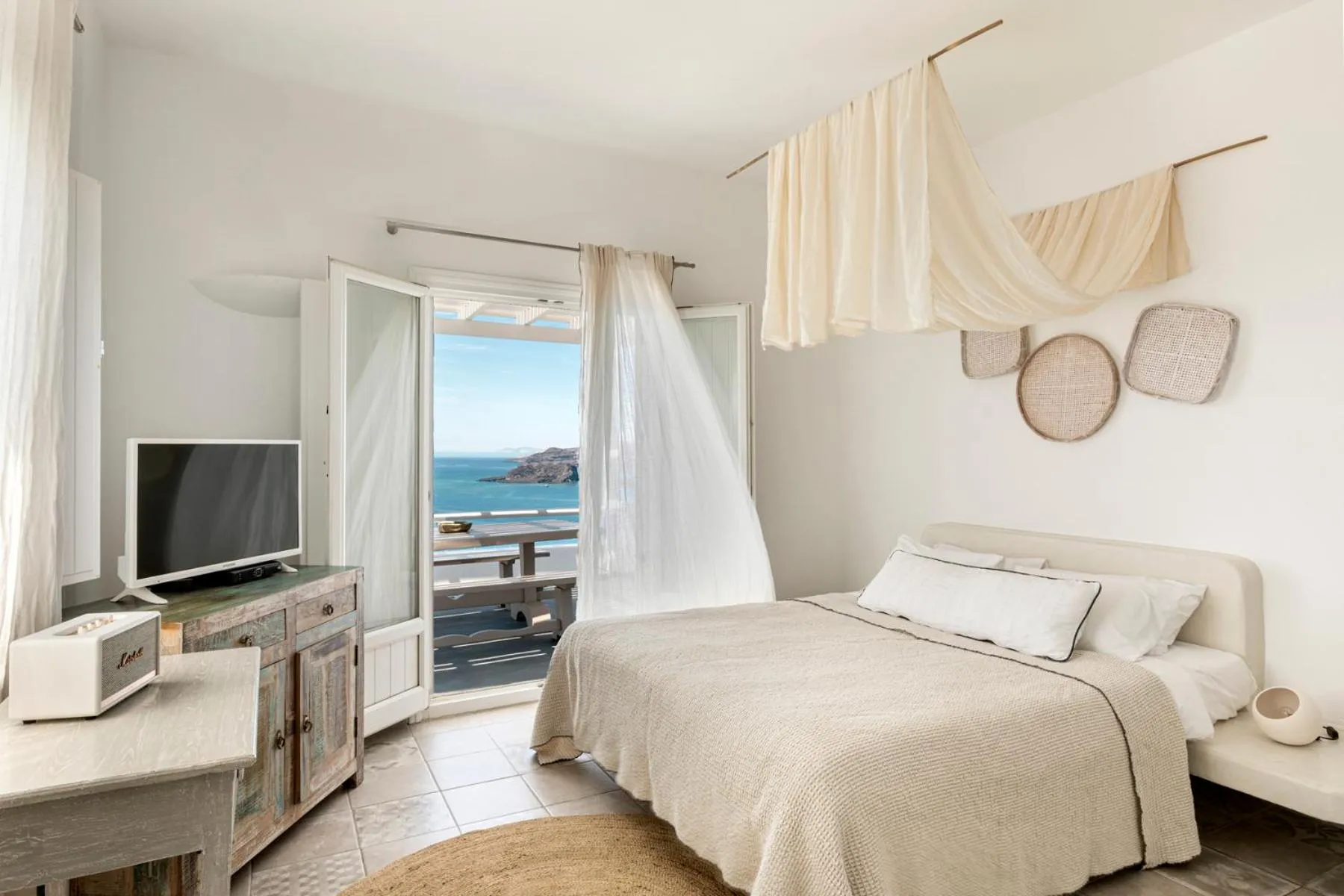 Bedroom, Bed in Grand View - Megalochori Santorini