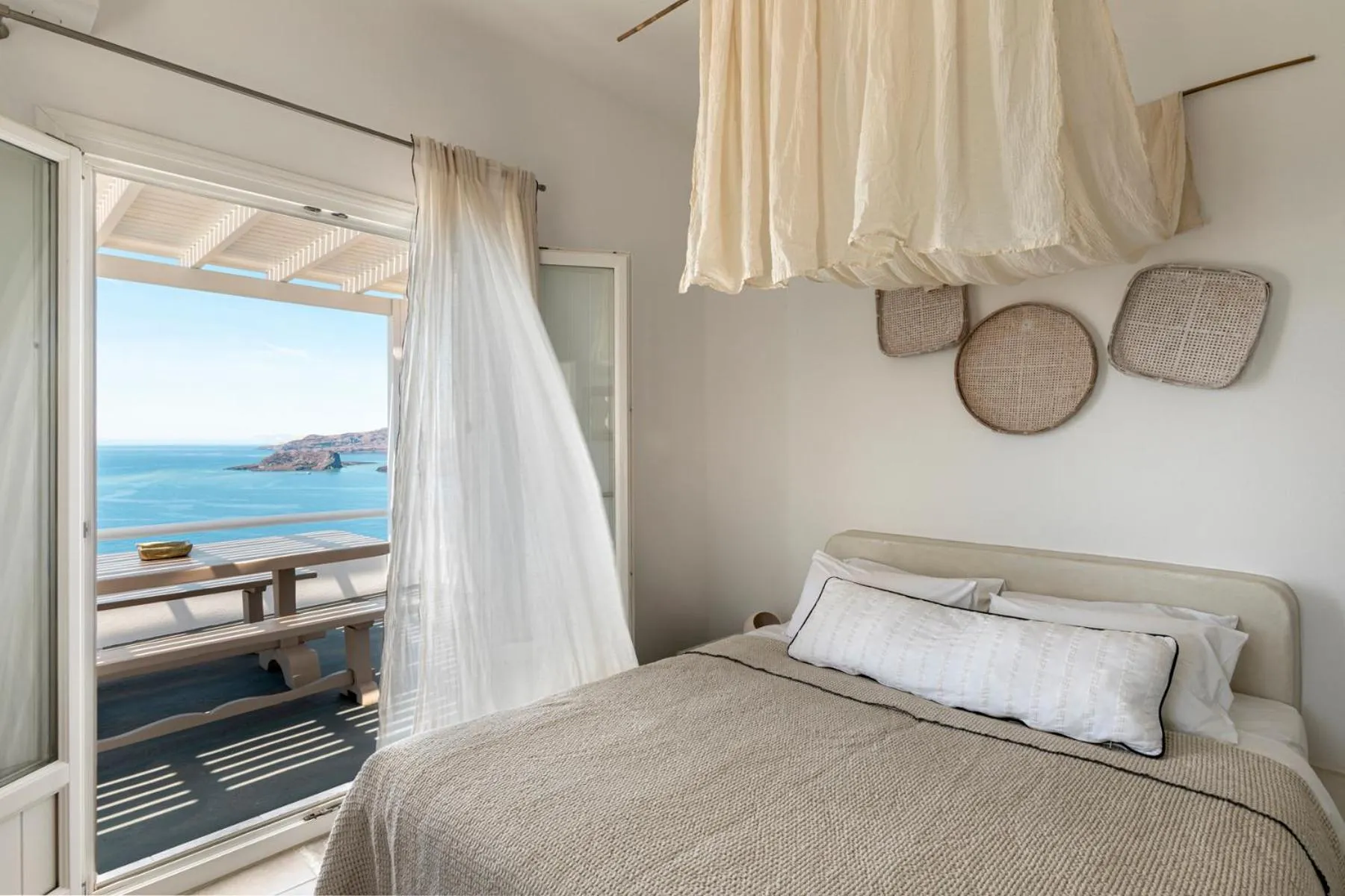 View (from property/room), Bed in Grand View - Megalochori Santorini