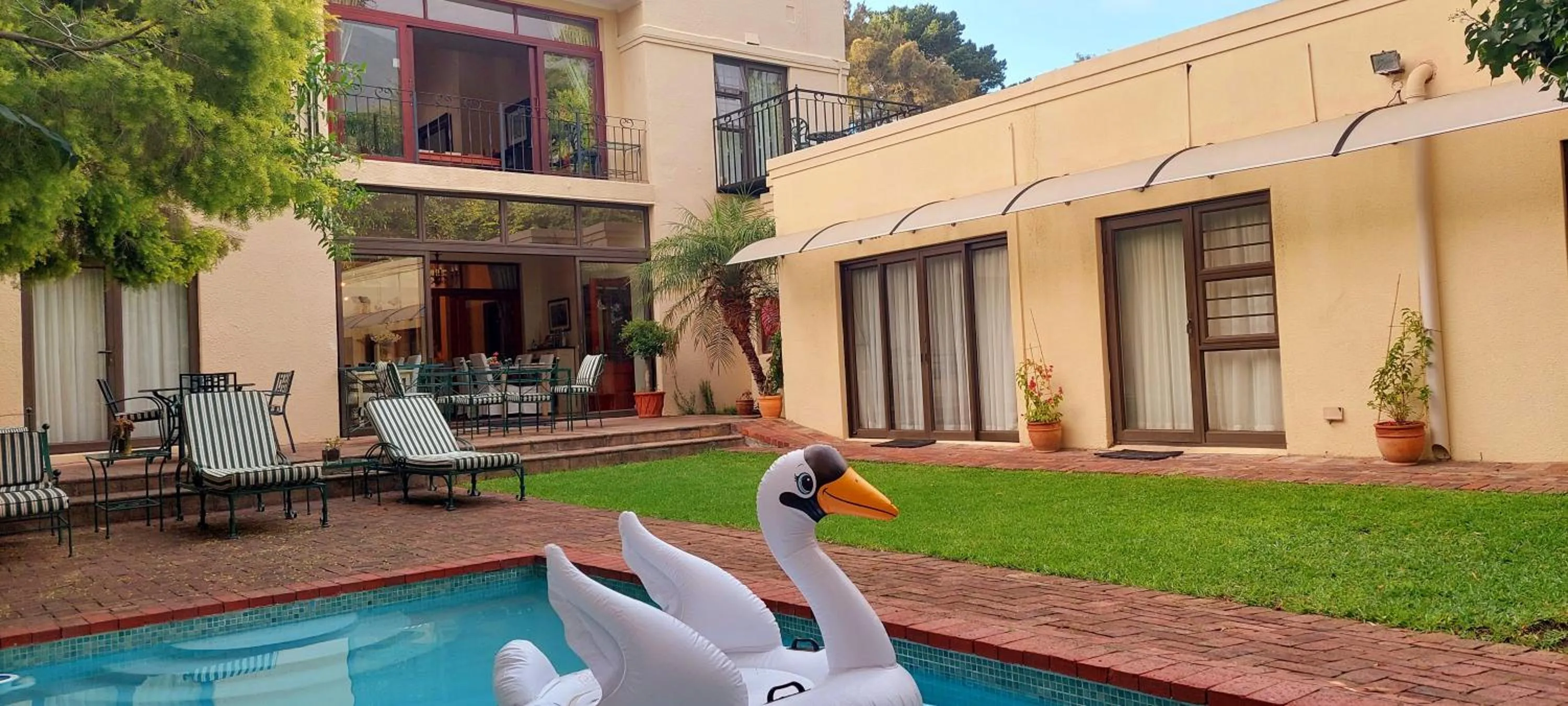 Pool view in Riversong Guest House