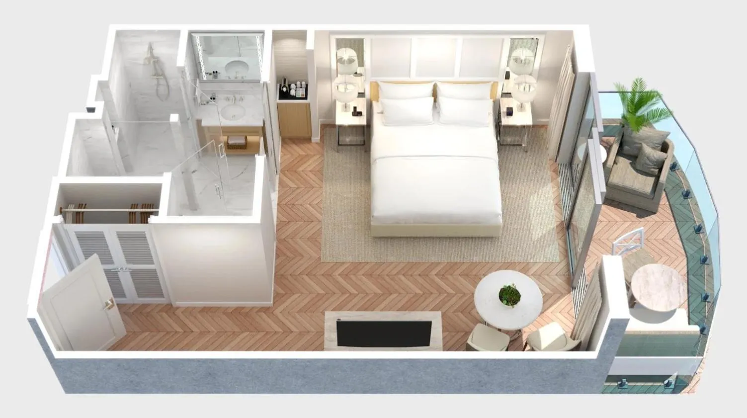 Floor plan, Bed in Surf & Sand Laguna Beach