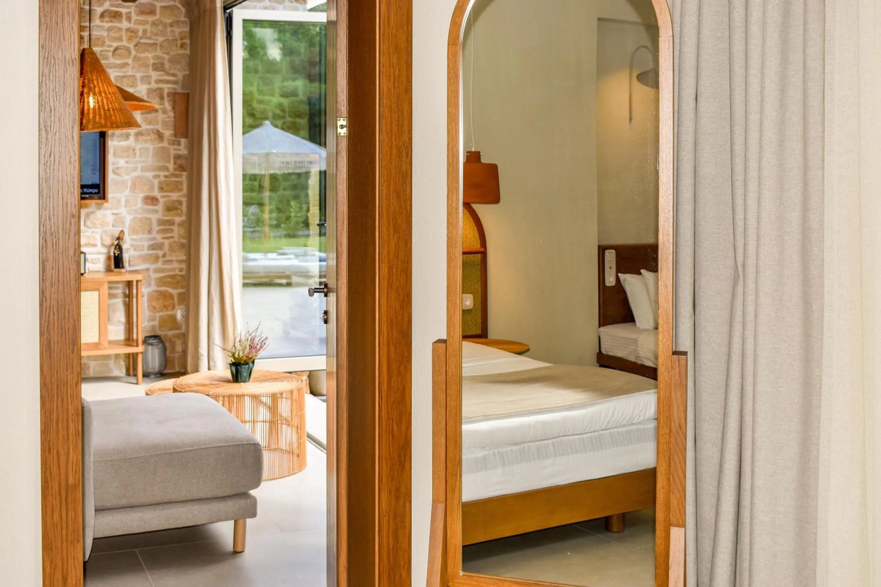 View (from property/room), Bed in Mandraki Village Boutique Hotel