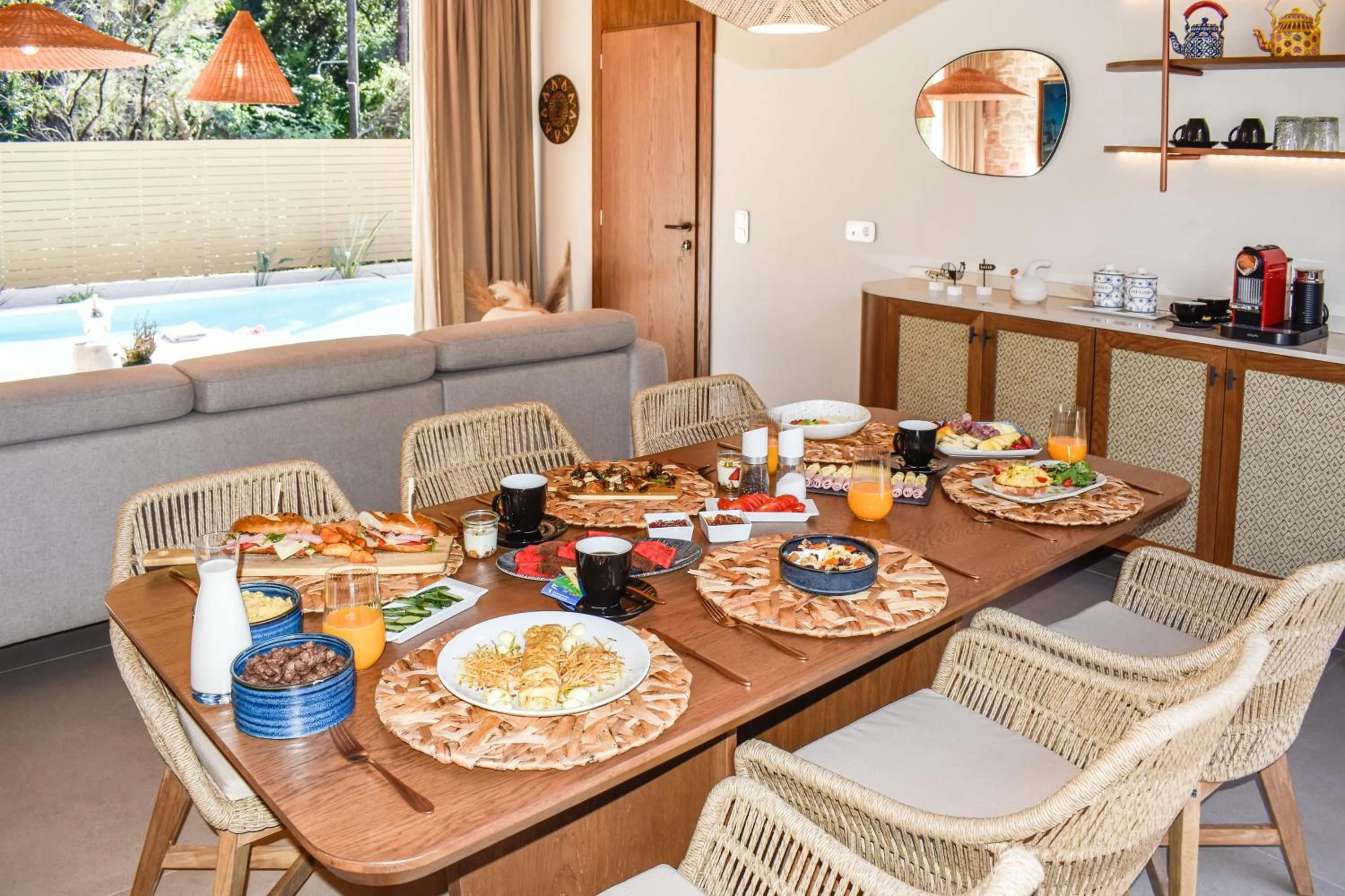 Dining area in Mandraki Village Boutique Hotel
