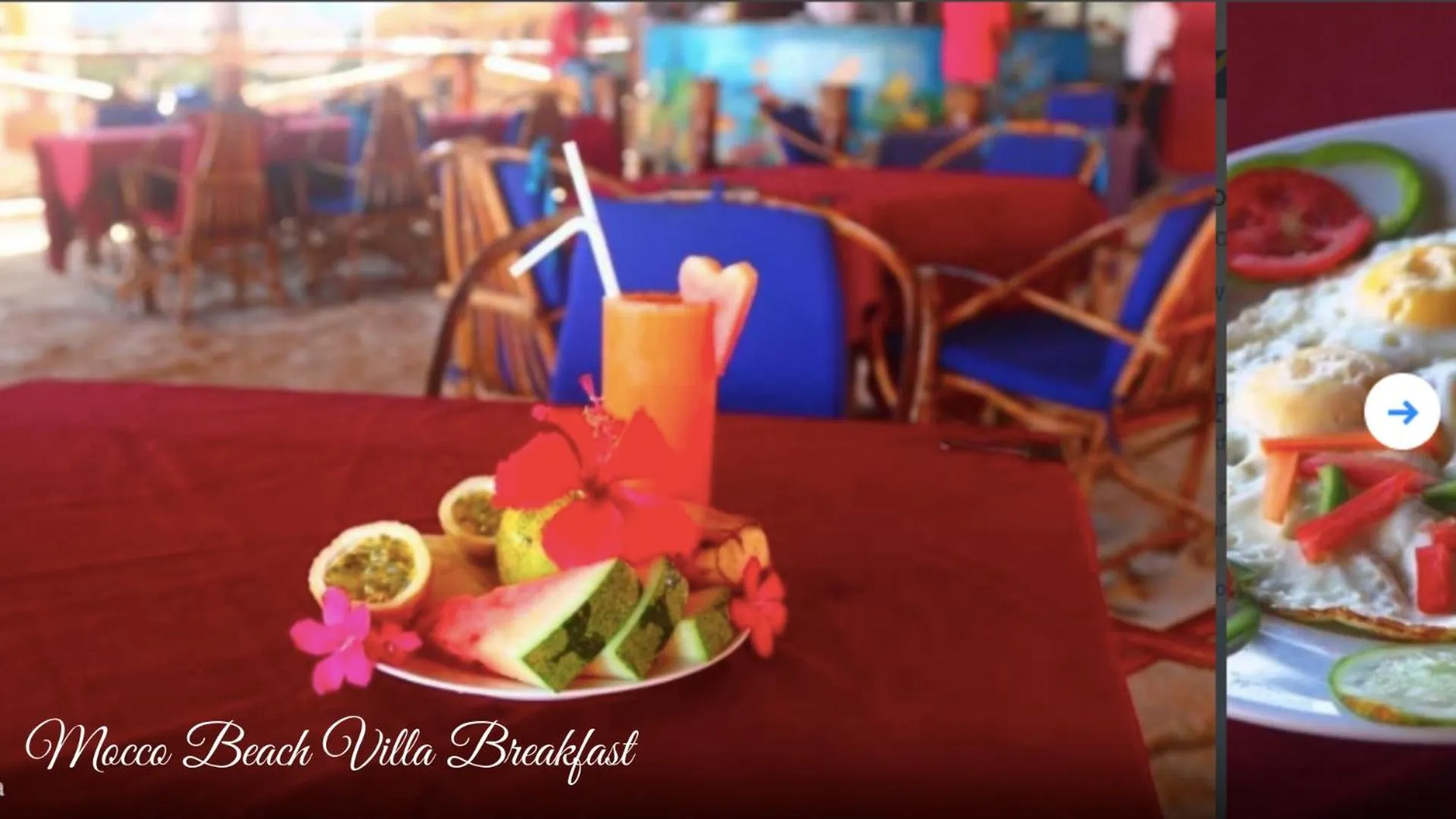 Breakfast in Mocco Beach Villa