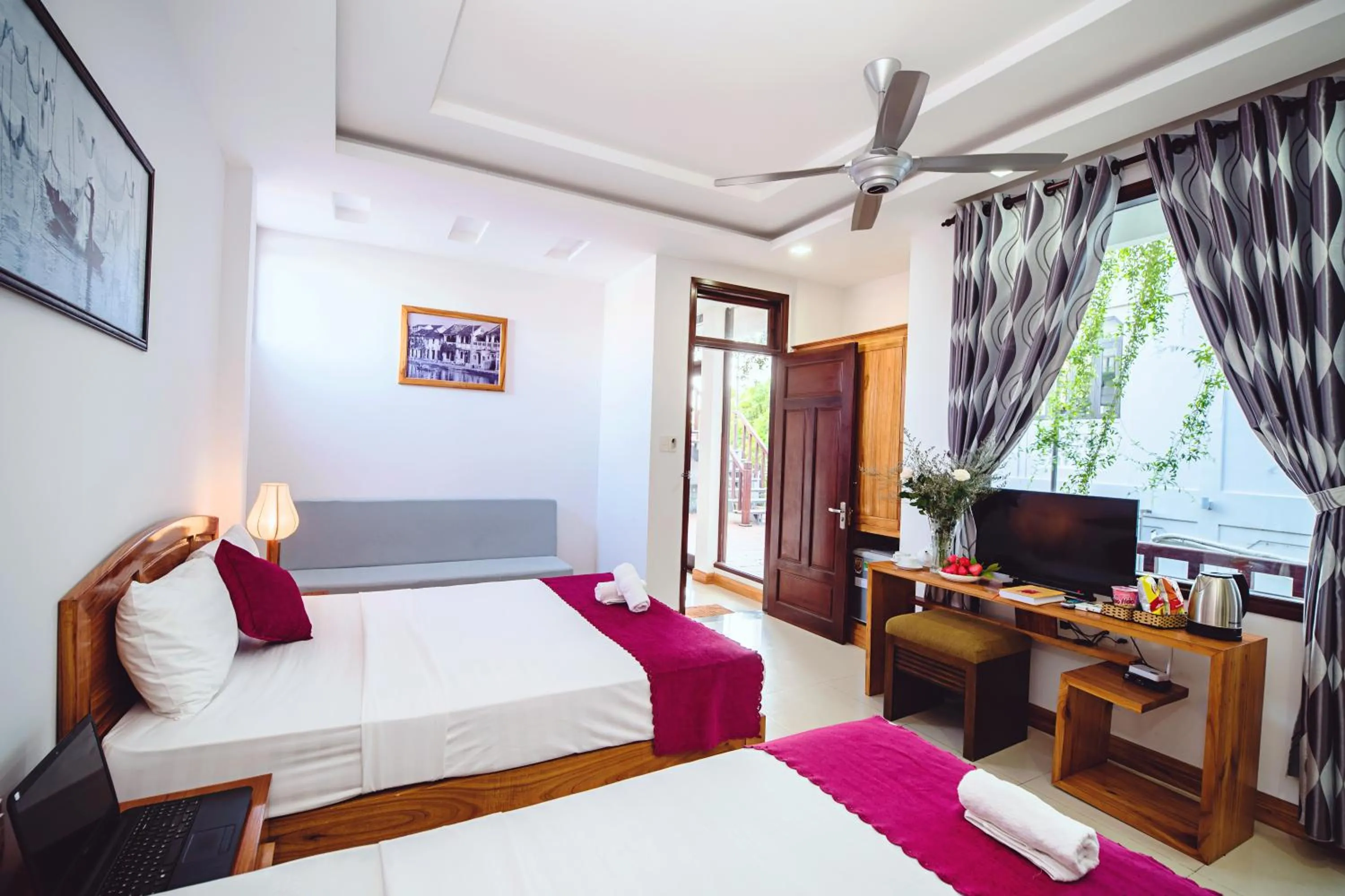 Bedroom, Bed in Riverside Plum Garden Villa