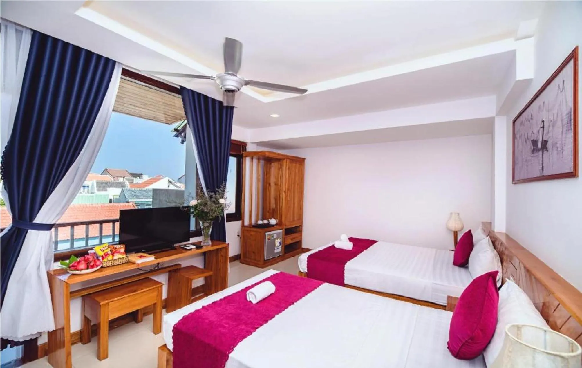 Bed in Riverside Plum Garden Villa