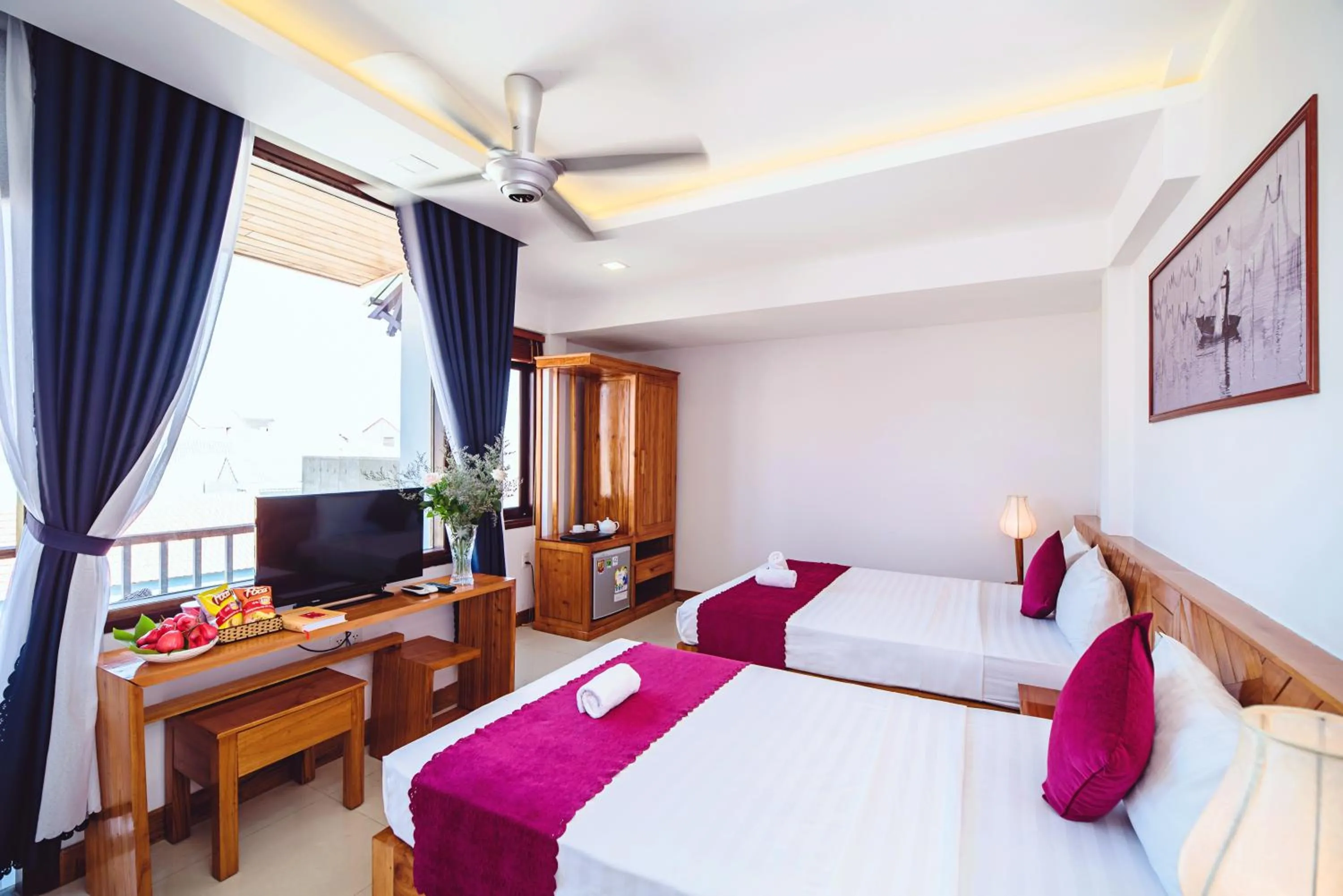 Bedroom, Bed in Riverside Plum Garden Villa