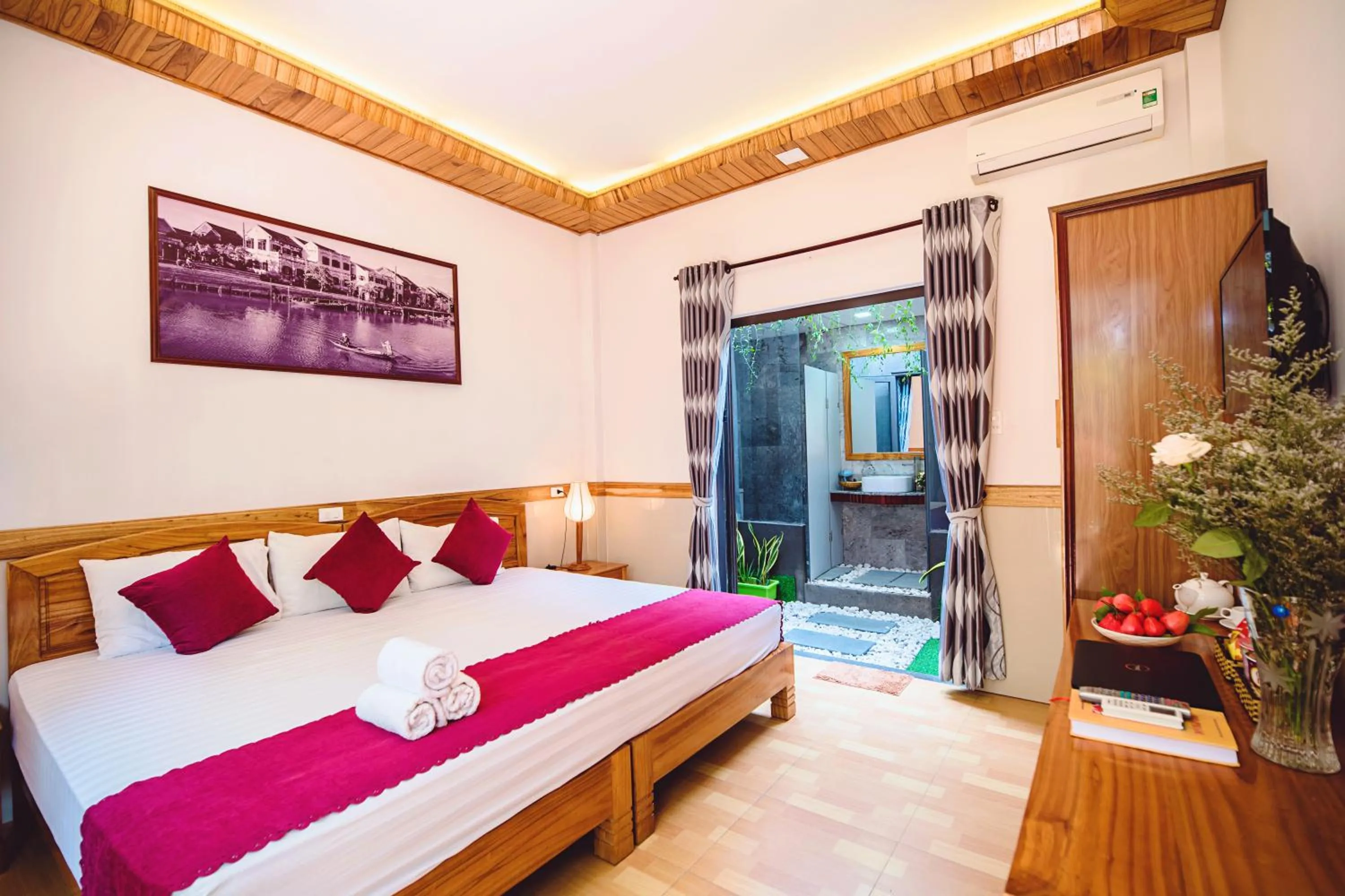 Bed in Riverside Plum Garden Villa