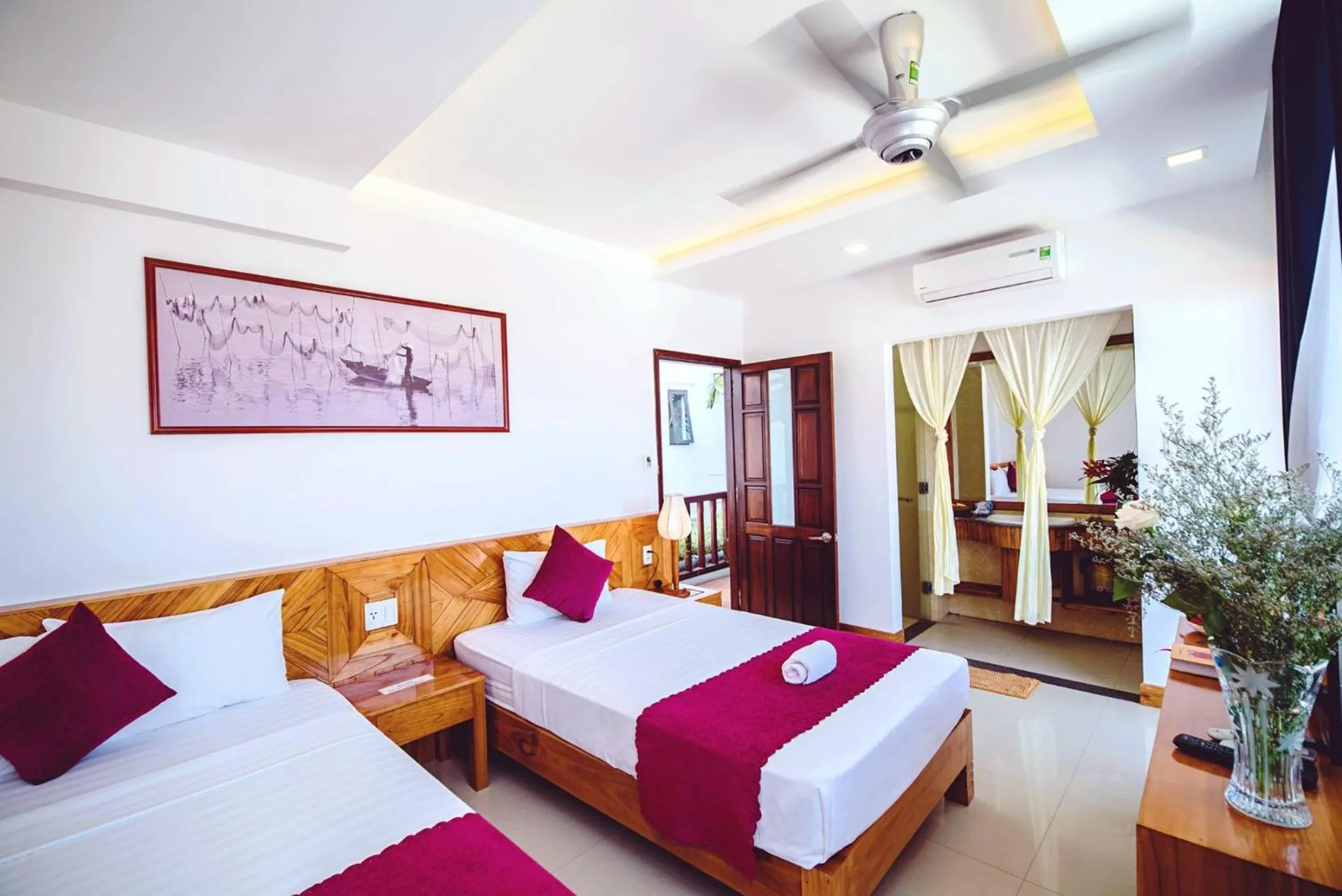 Bed in Riverside Plum Garden Villa