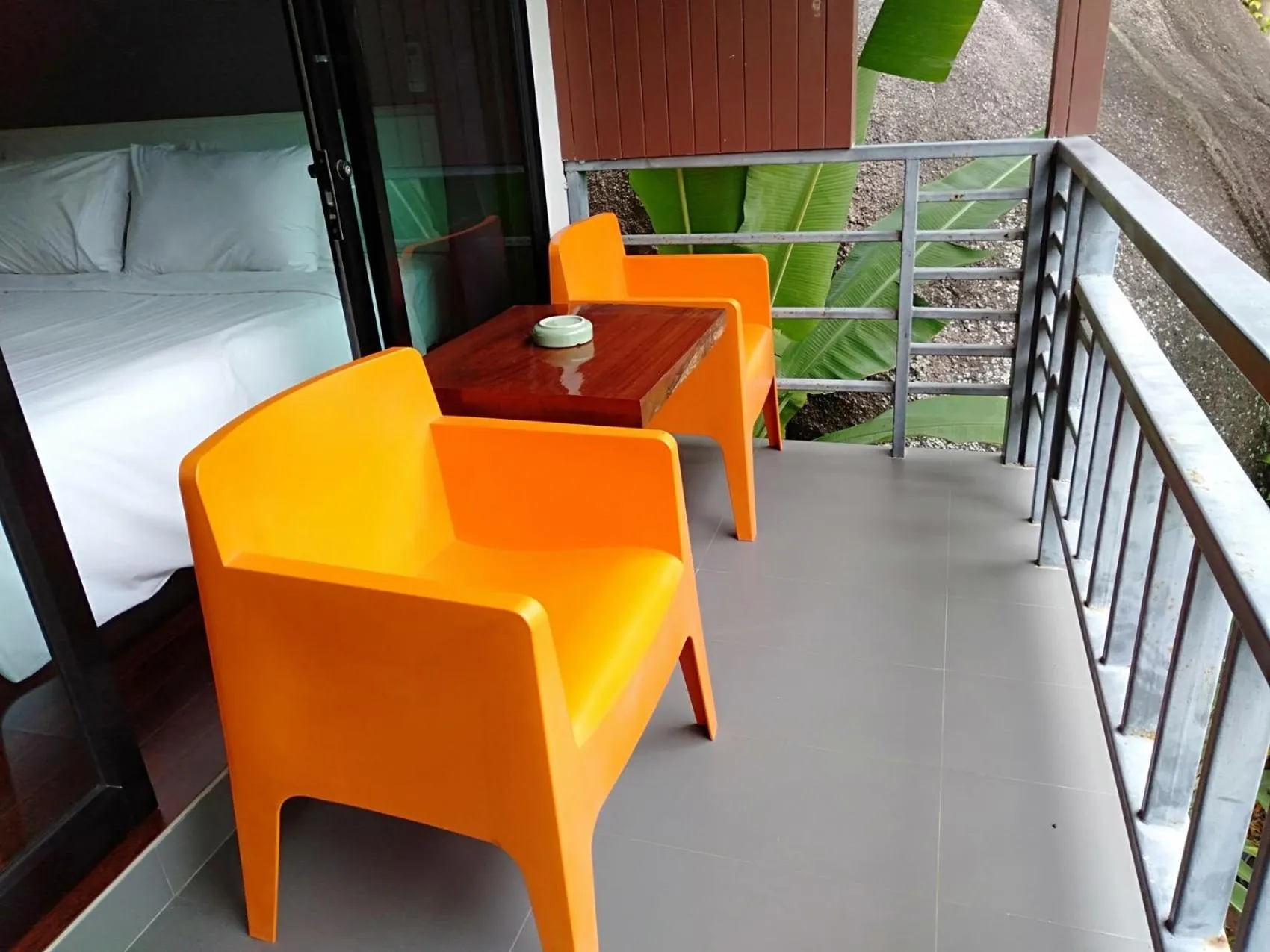 Bed in Balcony Villa