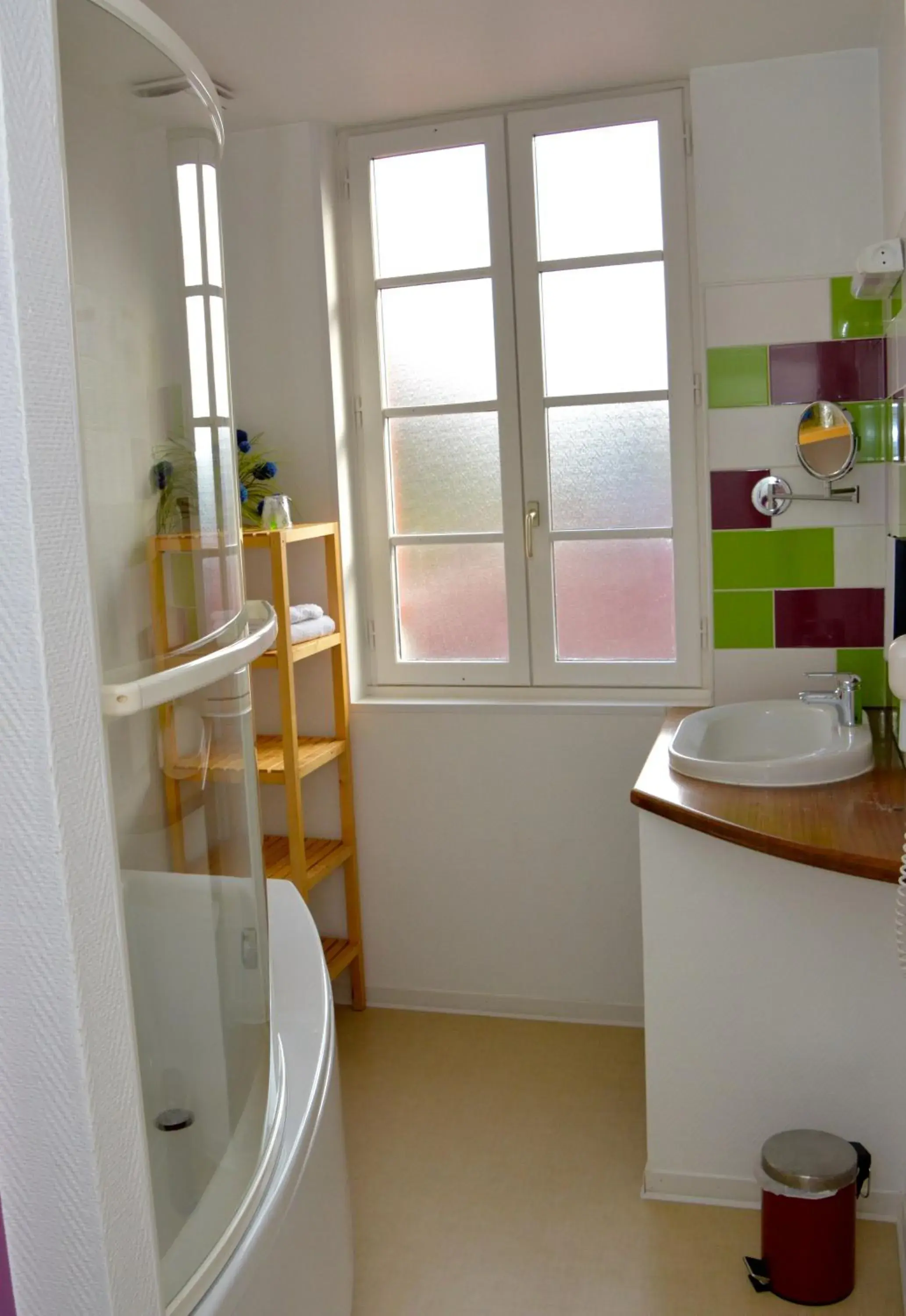 Bathroom in Logis - Hotel & Restaurant La Corne d 'Abondance Bathroom in Logis - Hotel & Restaurant La Corne d 'Abondance