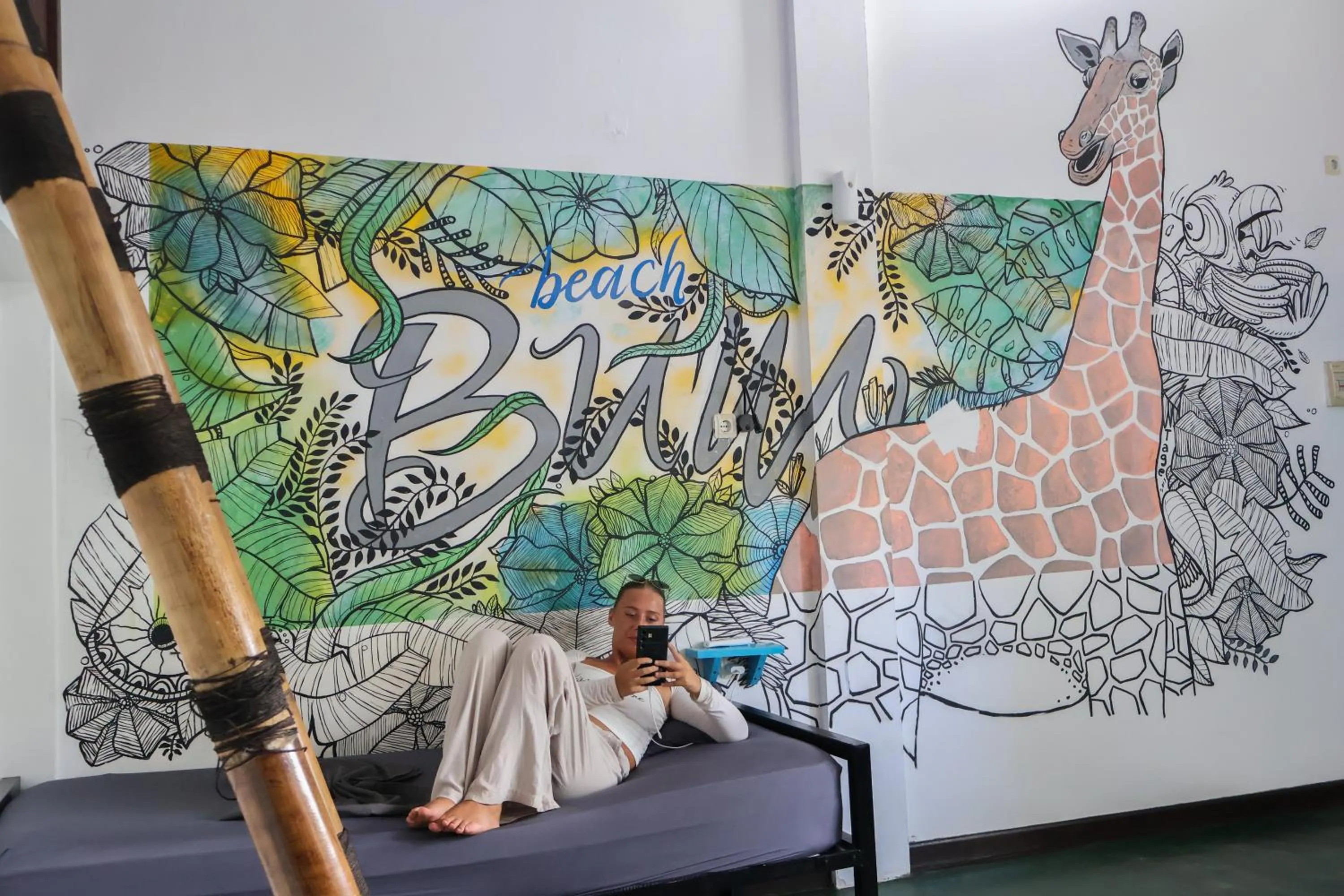 People in Gili Beach Bum Hostel