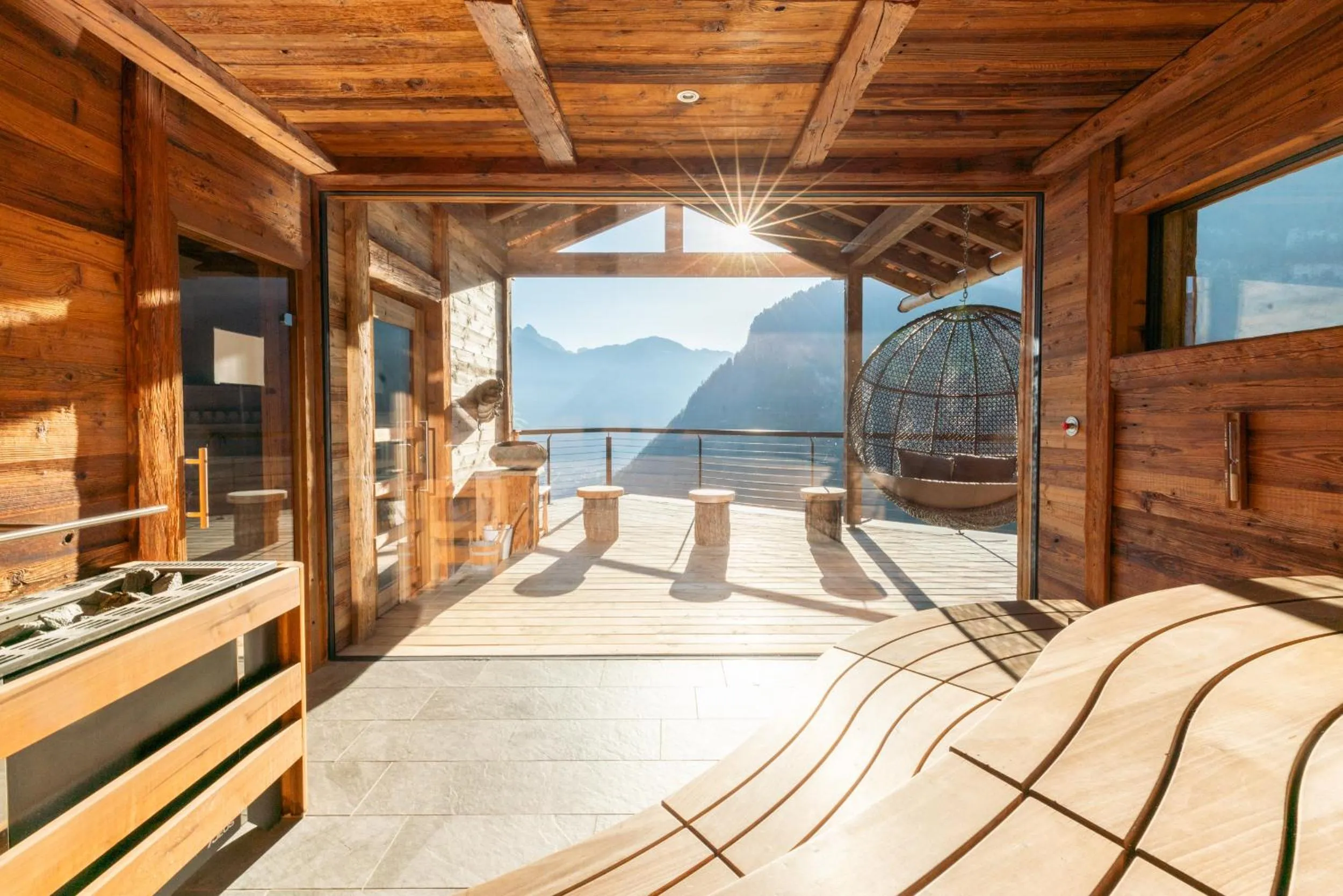 Sauna in Charmehotel Uhrerhof - Deur