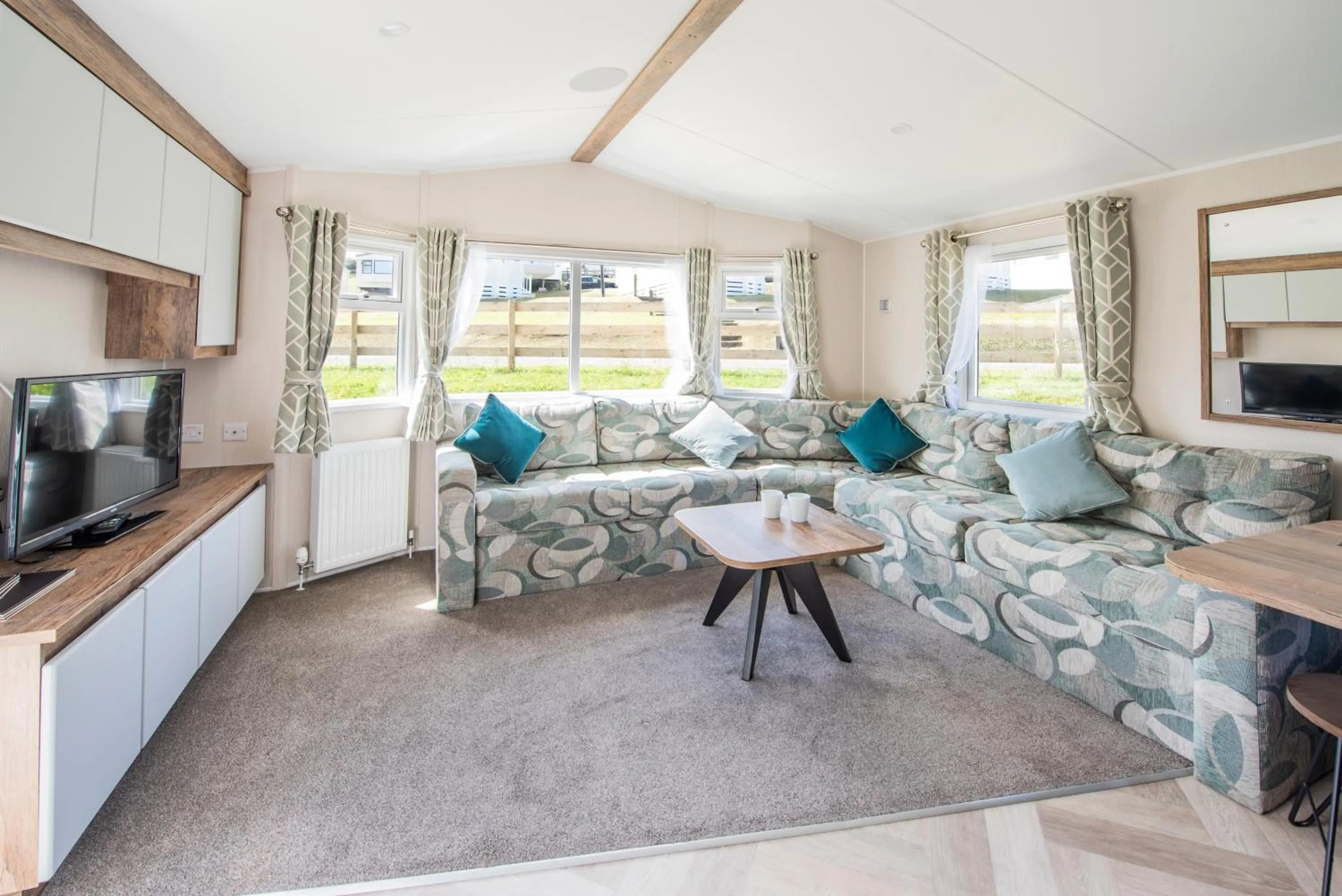 Living room in Trelawne Manor Holiday Park