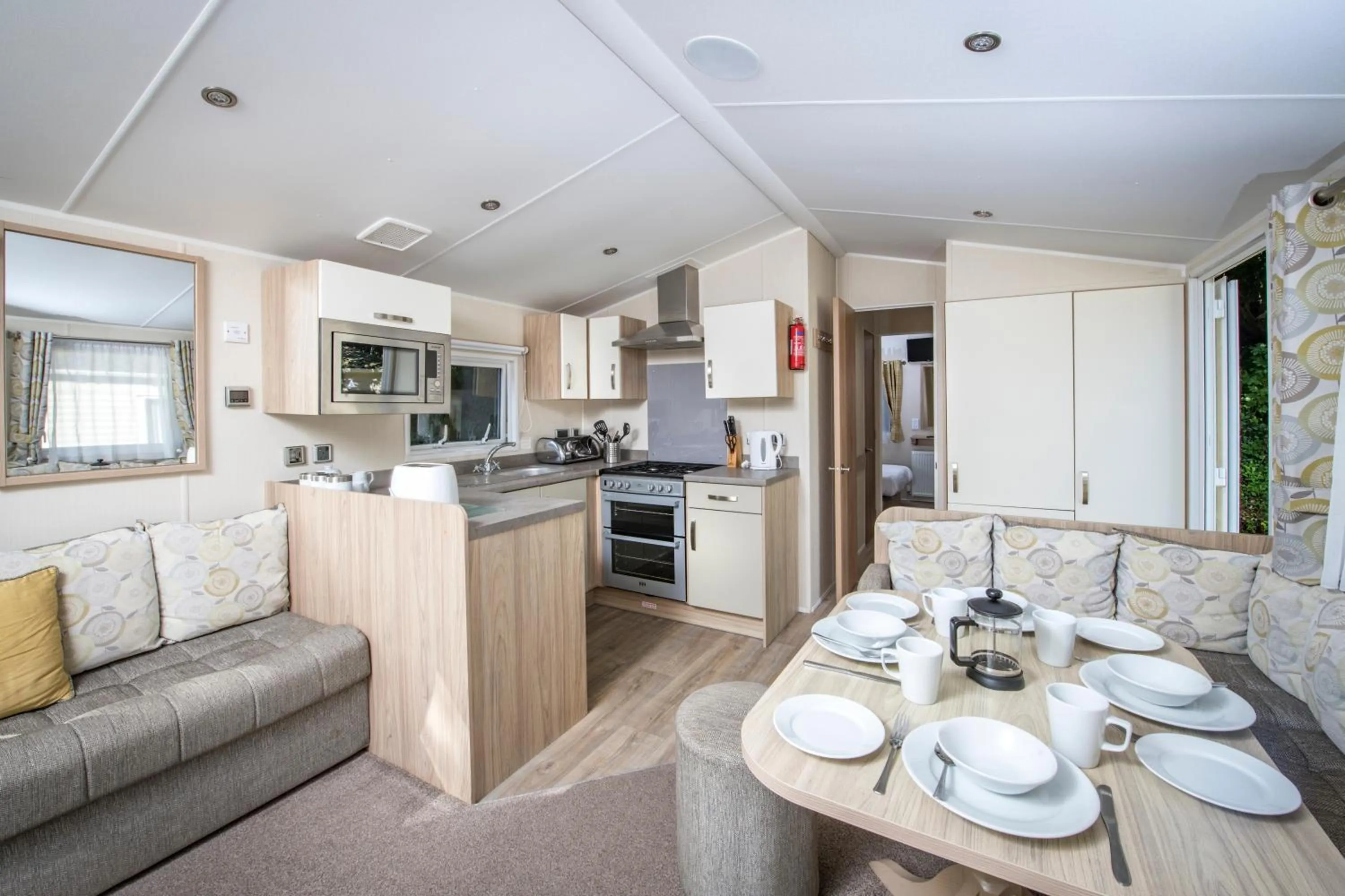 Kitchen or kitchenette in Trelawne Manor Holiday Park