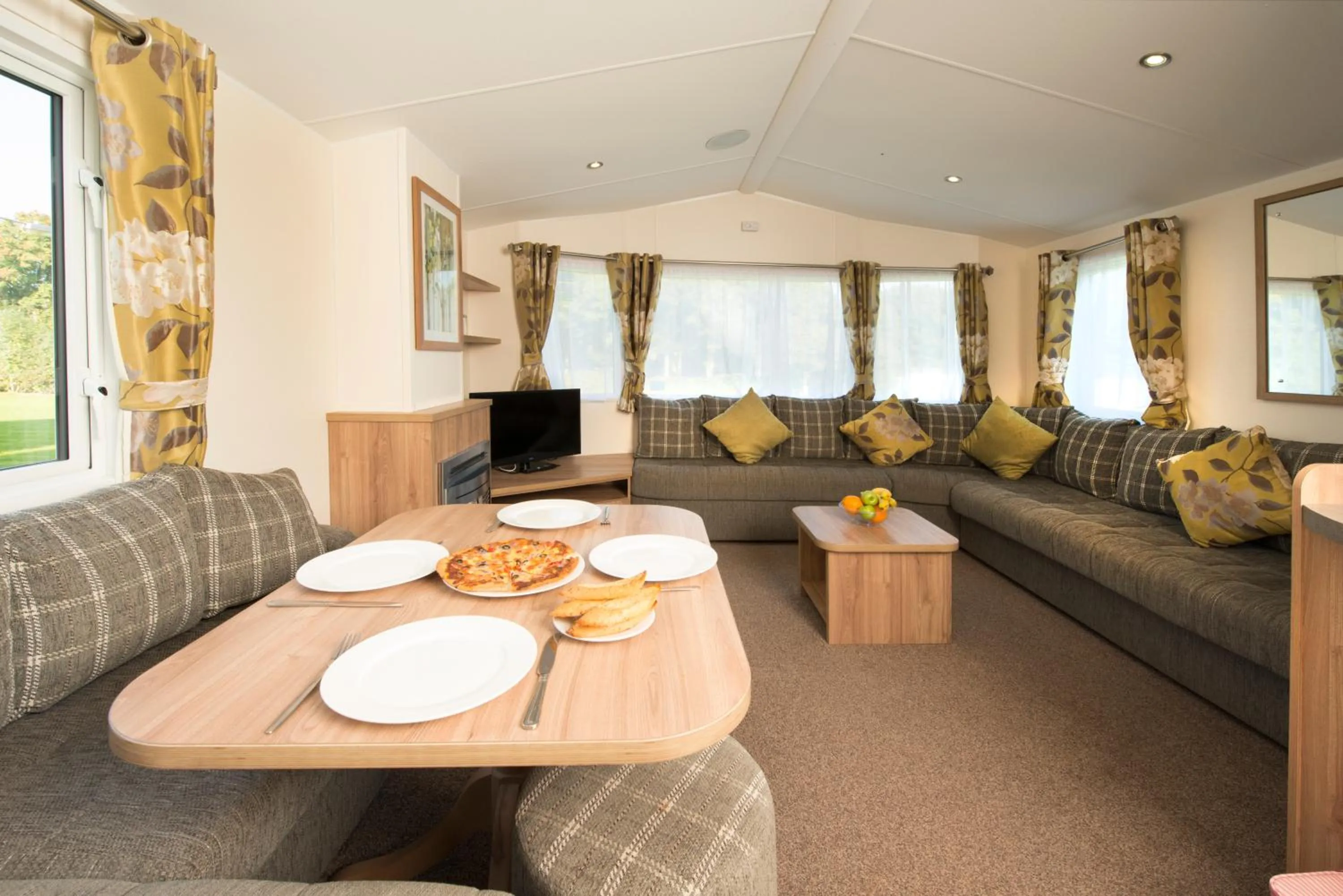 Living room in Trelawne Manor Holiday Park
