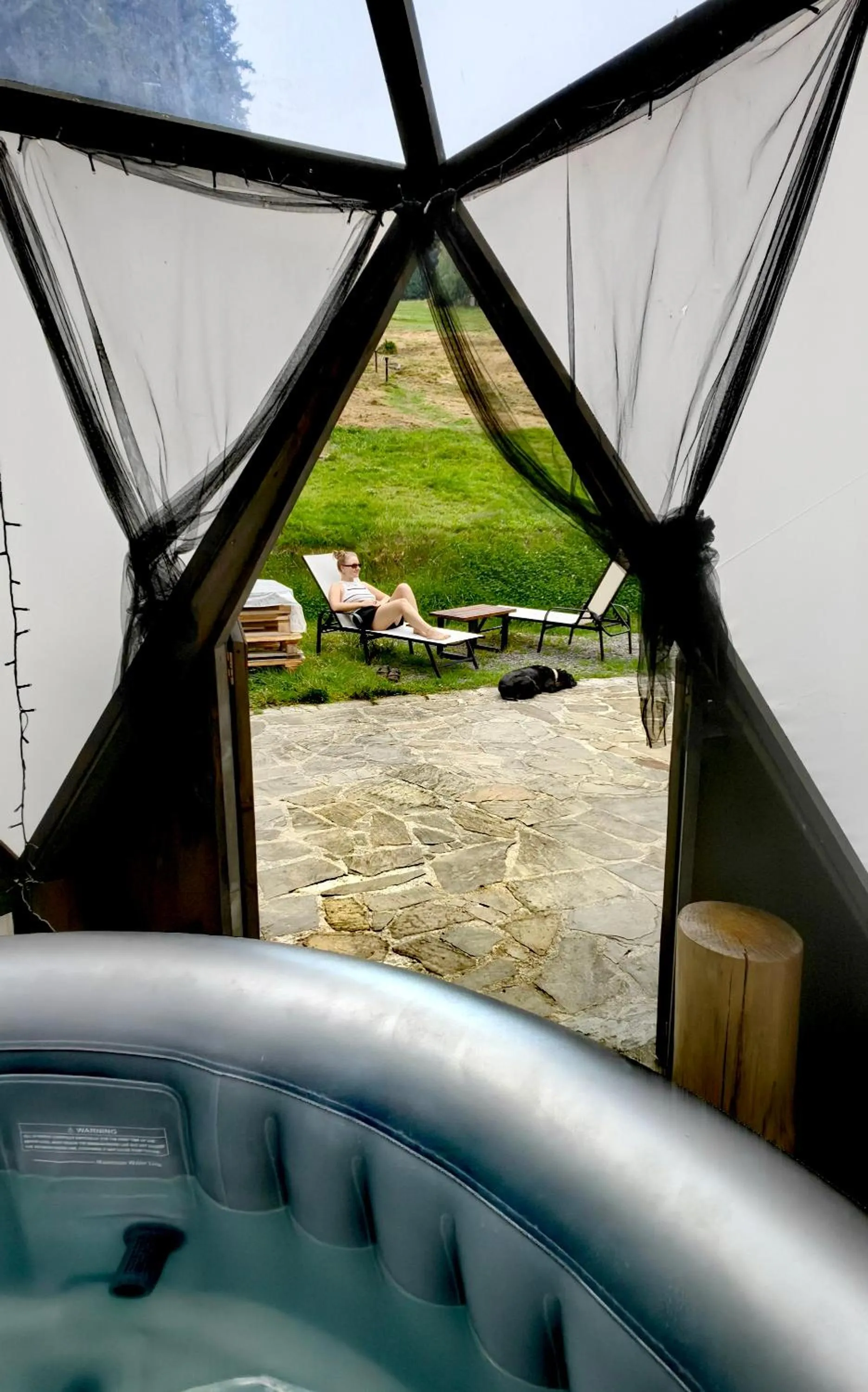 Swimming pool in Osada pod Beskidem- chatki całoroczne