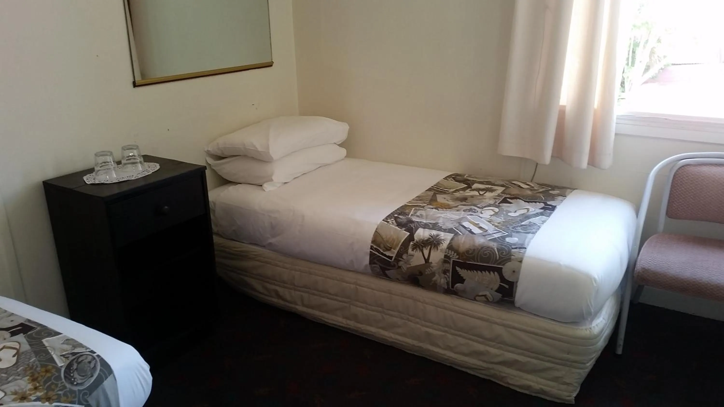 Bed in Whakatane Hotel
