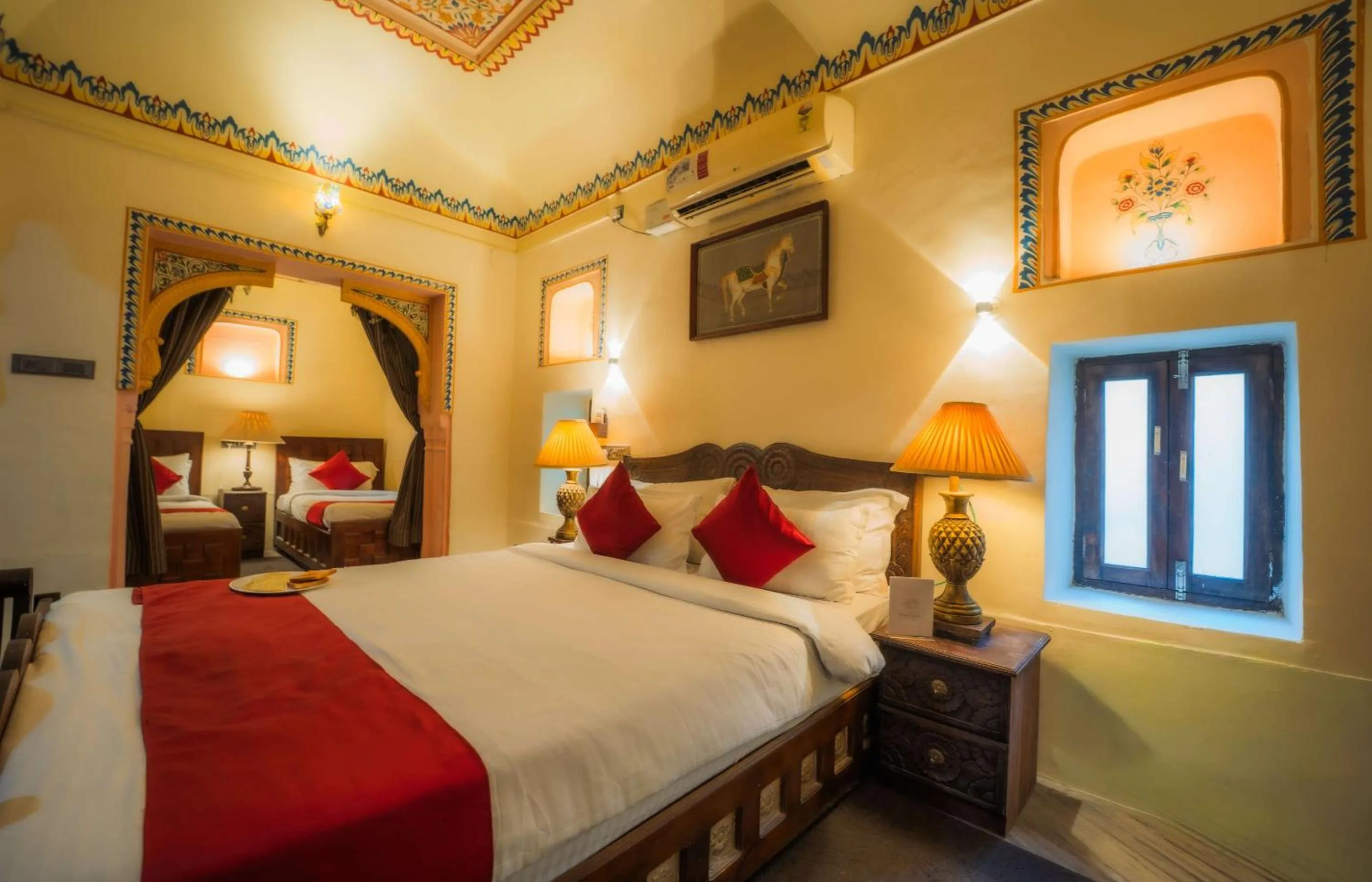 Bedroom, Bed in Hotel Shahi Palace Mandawa