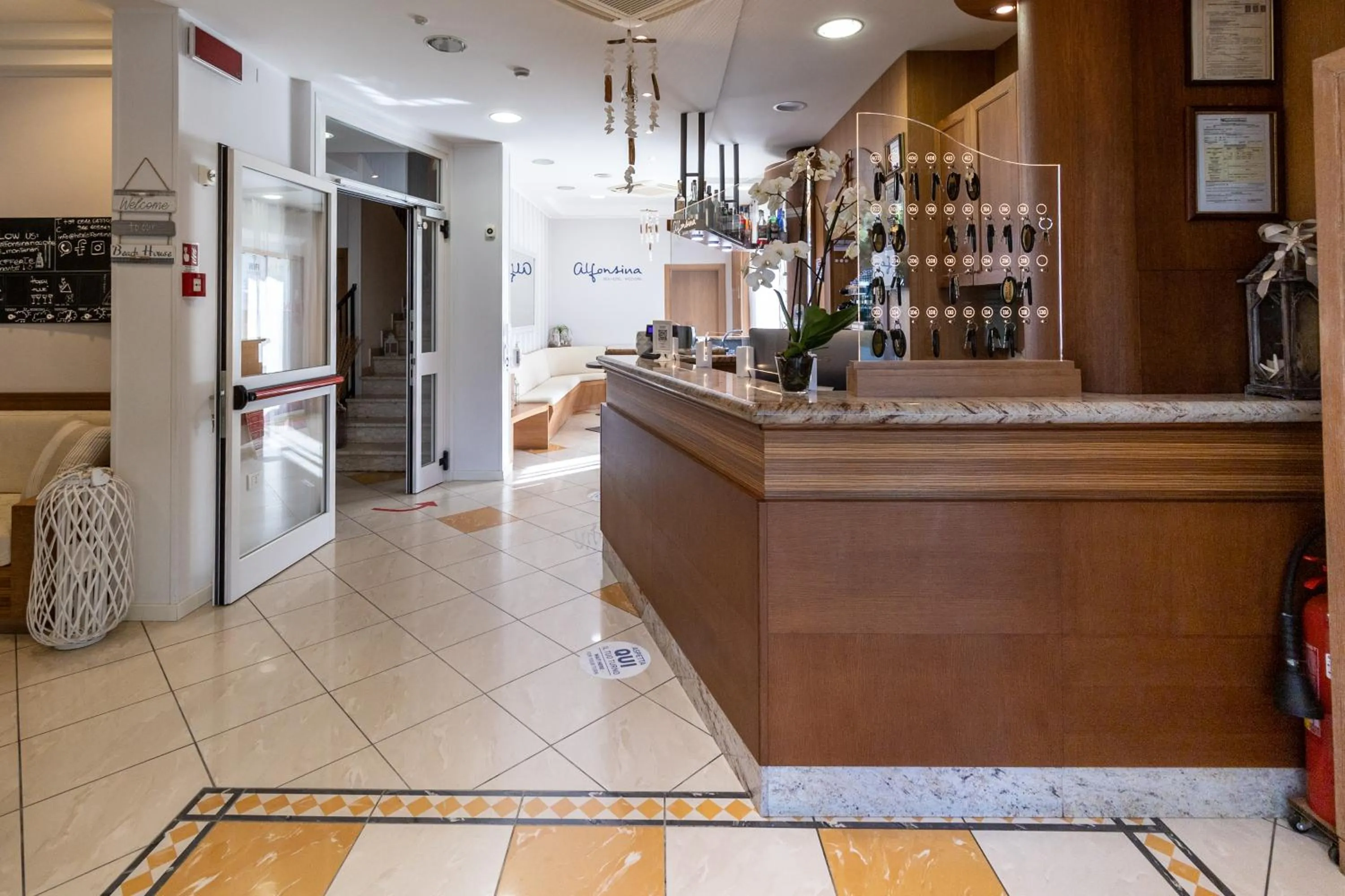 Lobby or reception in Hotel Alfonsina