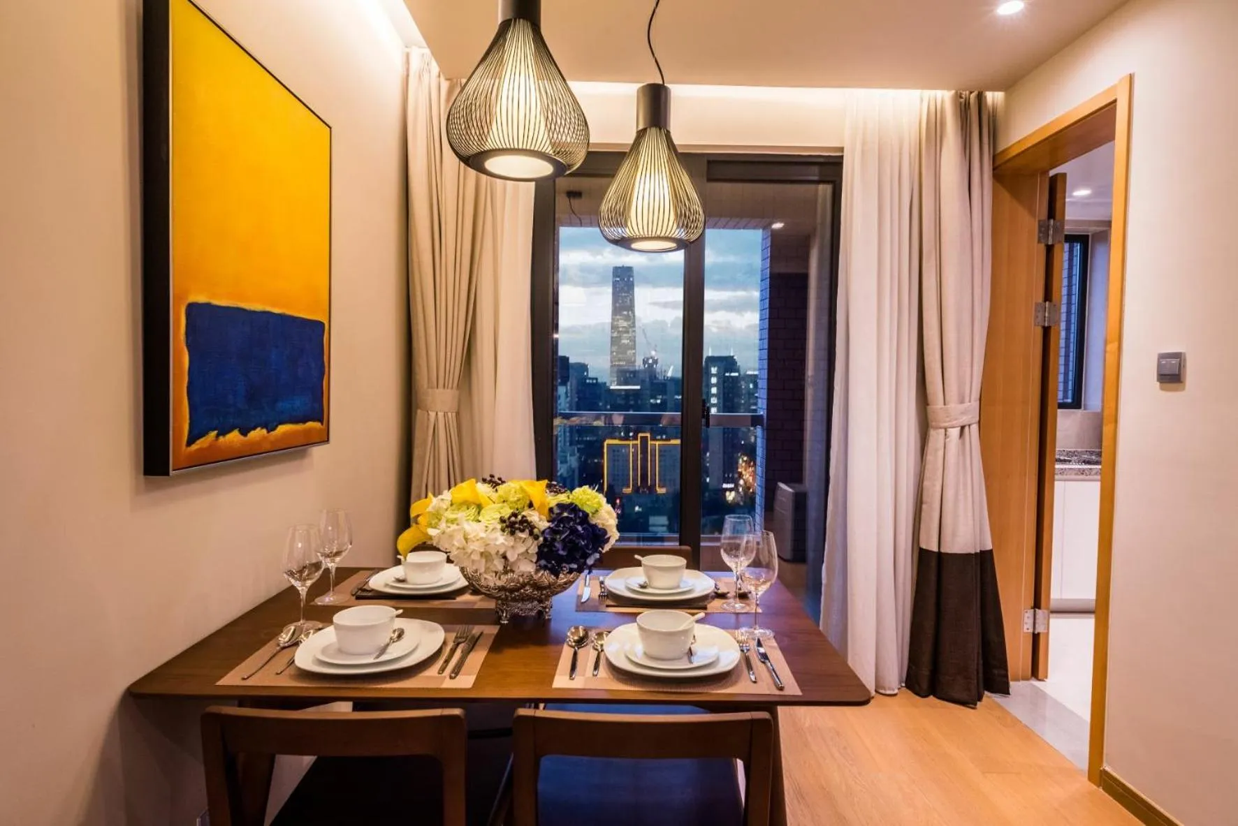 Dining area in Green Court Place Jingqiao Middle Ring Shanghai