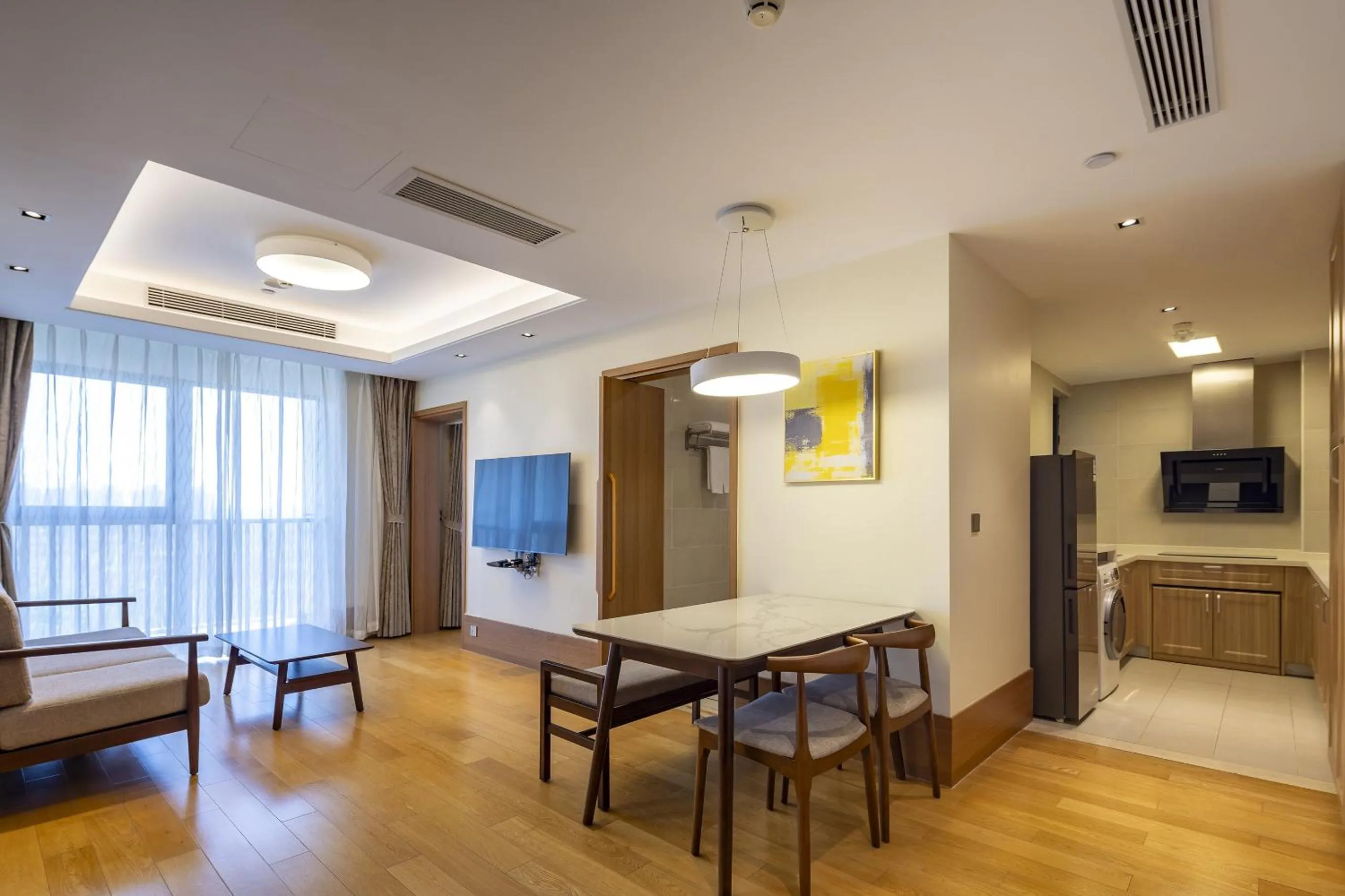 Living room, Bed in Green Court Place Jingqiao Middle Ring Shanghai