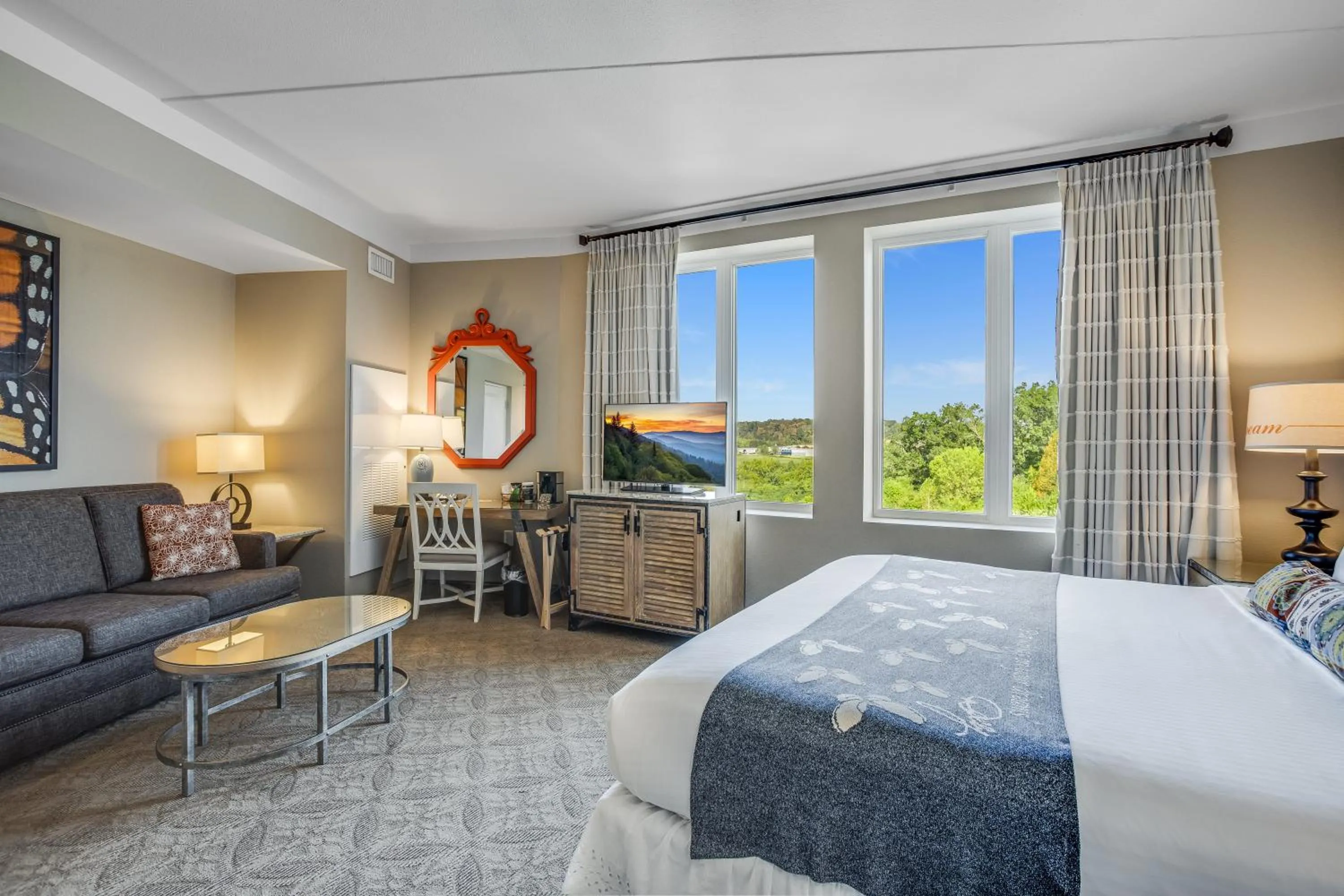 Bed in Dollywood's DreamMore Resort and Spa