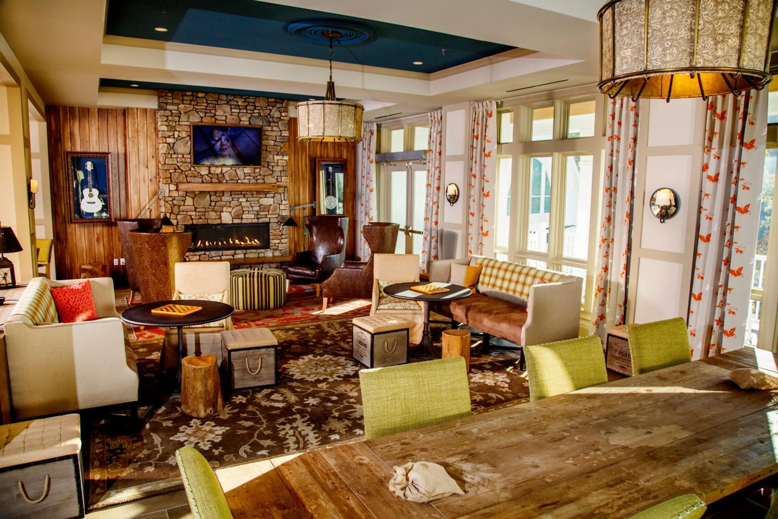 Communal lounge/ TV room in Dollywood's DreamMore Resort and Spa