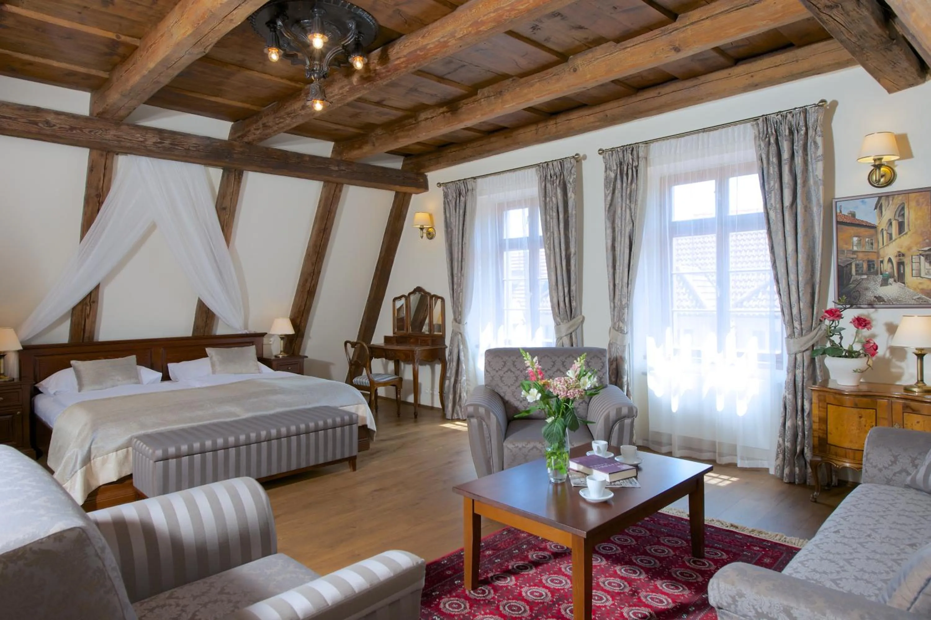 Living room, Bed in Residence U Mecenáše