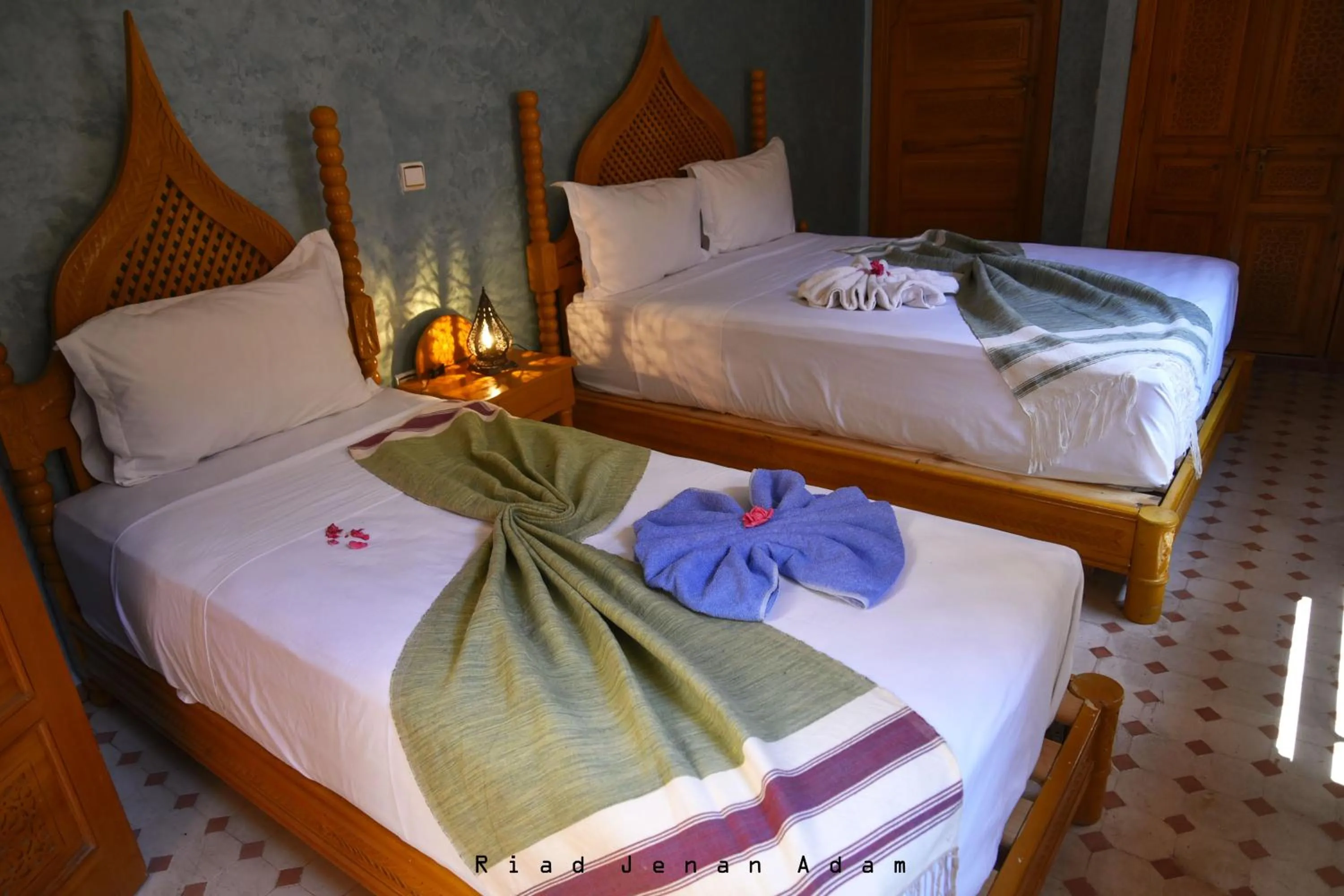 Bed in Riad Jenan Adam