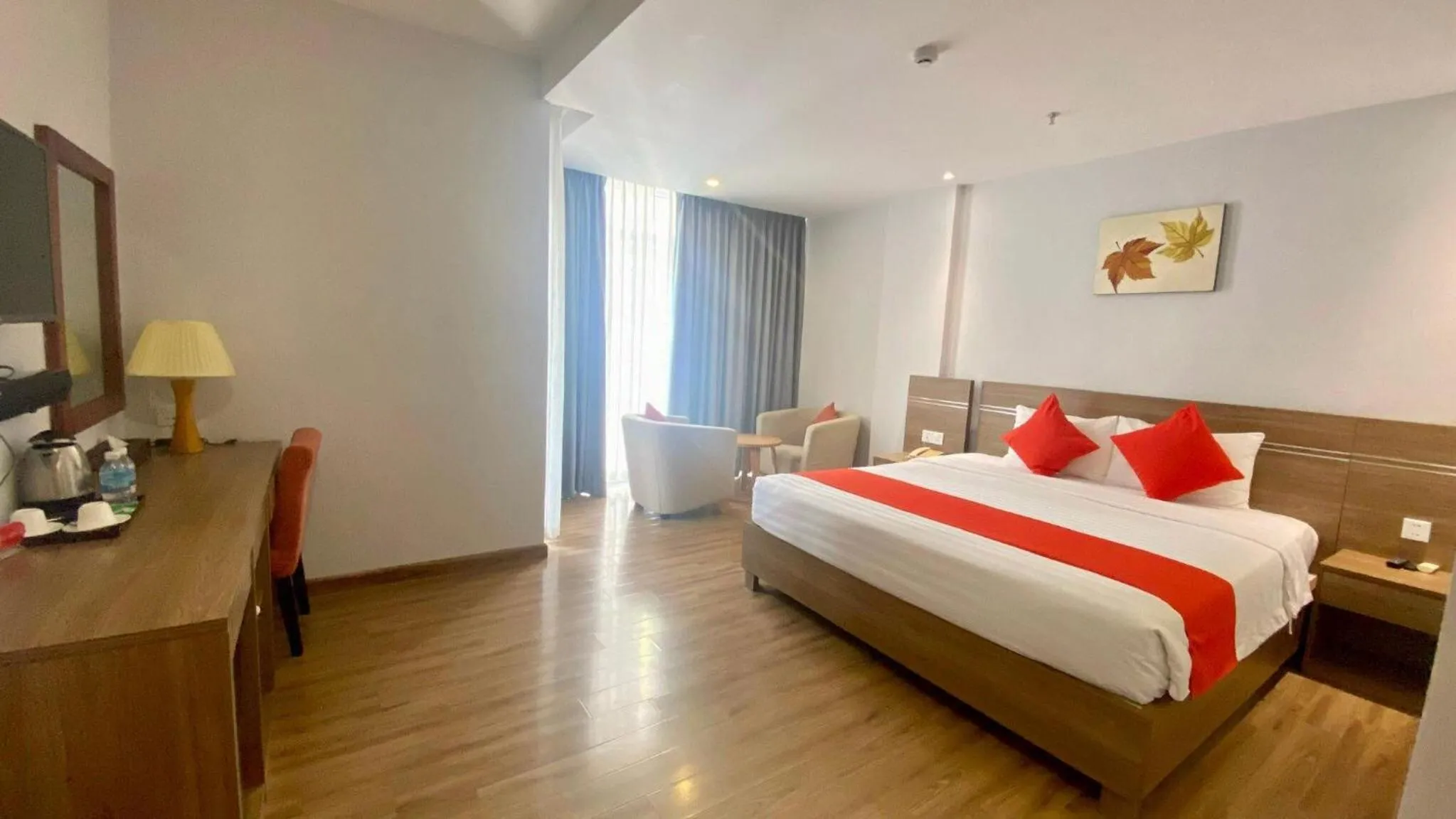 View (from property/room), Bed in Maple Leaf Hotel & Apartment