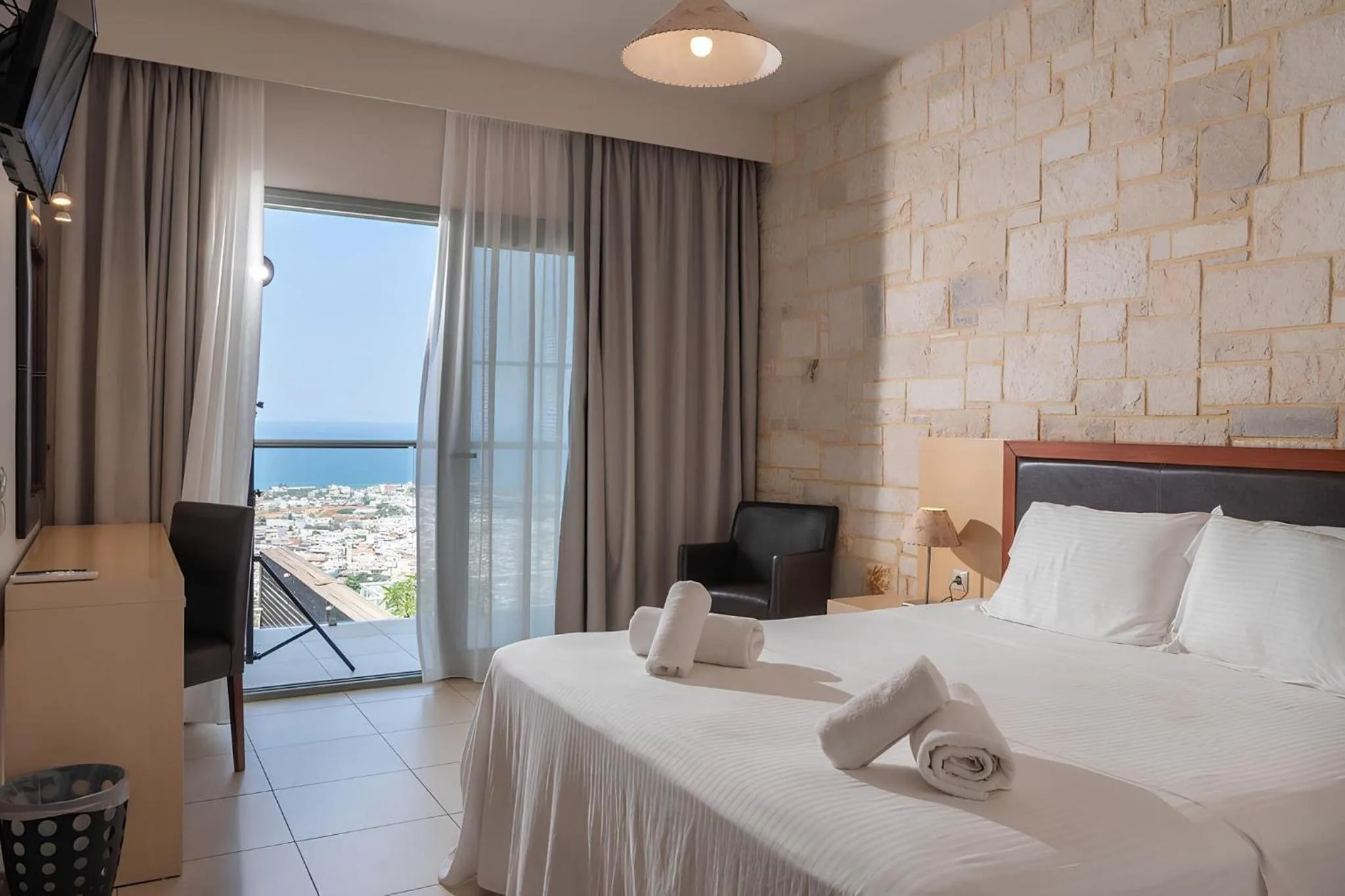 Bed in The Noverian Scenic Crete 5 Star Hilltop Villa Resort & Spa