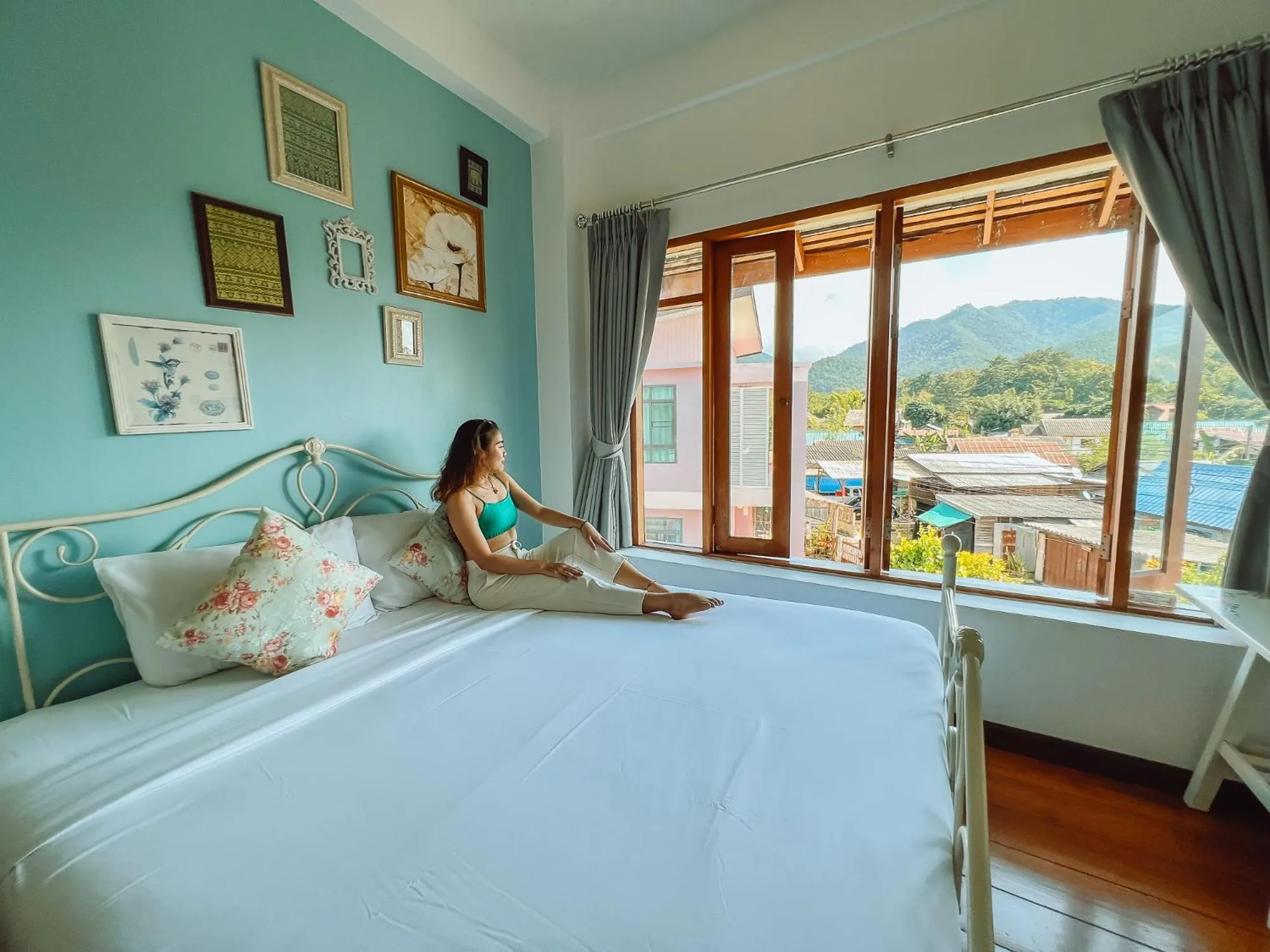 View (from property/room), Bed in Pai Cherkaew Boutique House