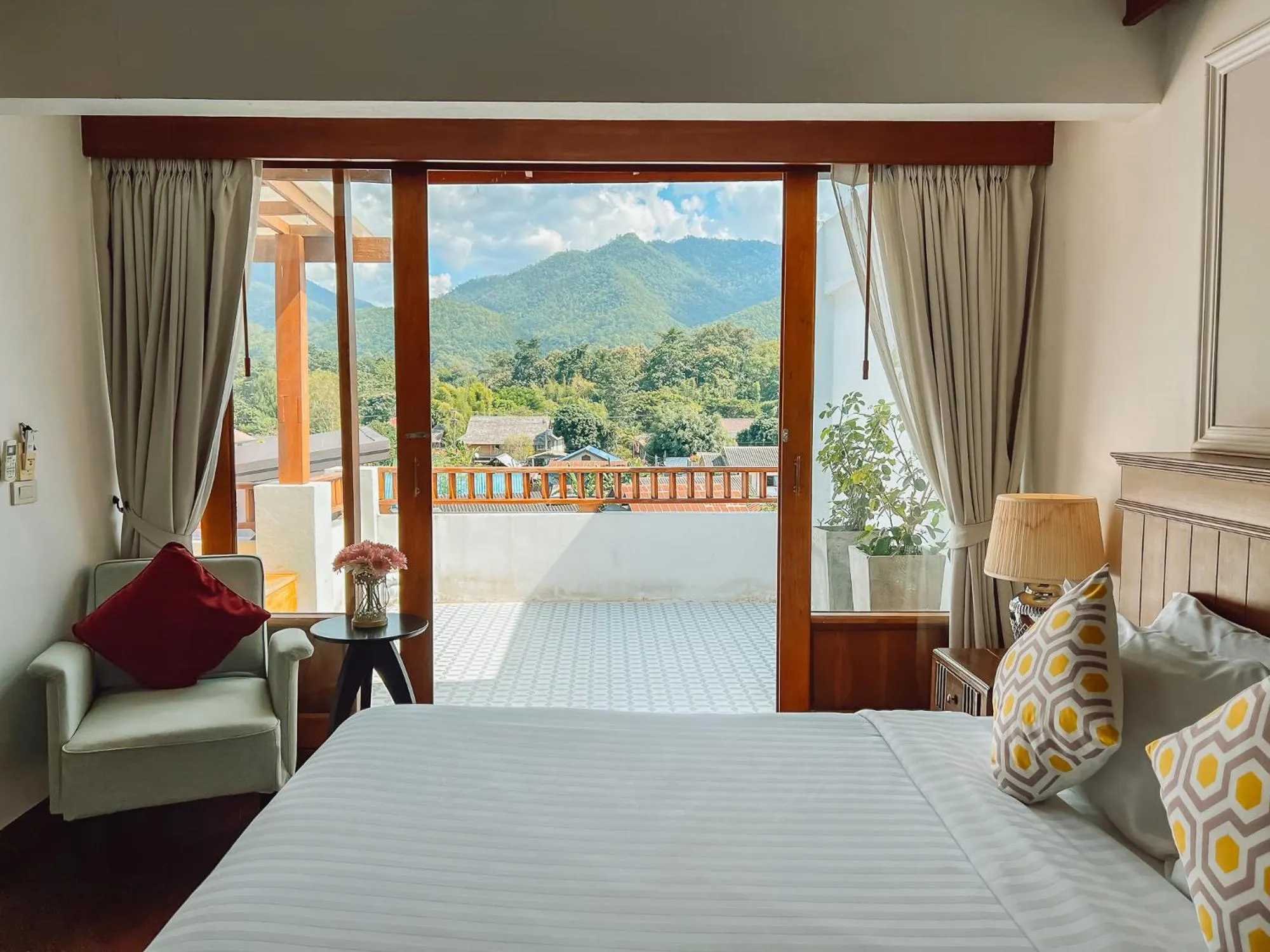 View (from property/room), Bed in Pai Cherkaew Boutique House