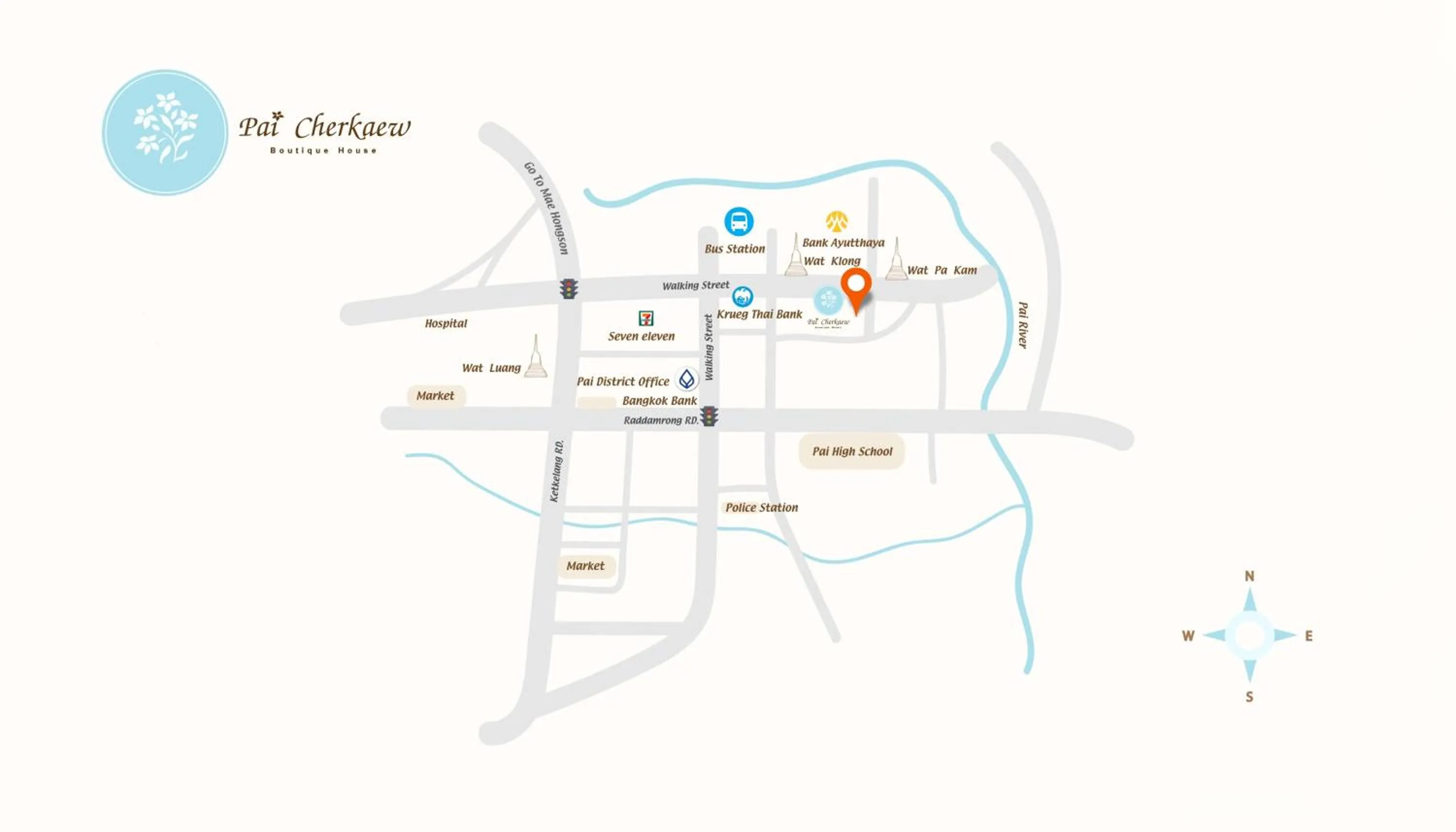 Location in Pai Cherkaew Boutique House